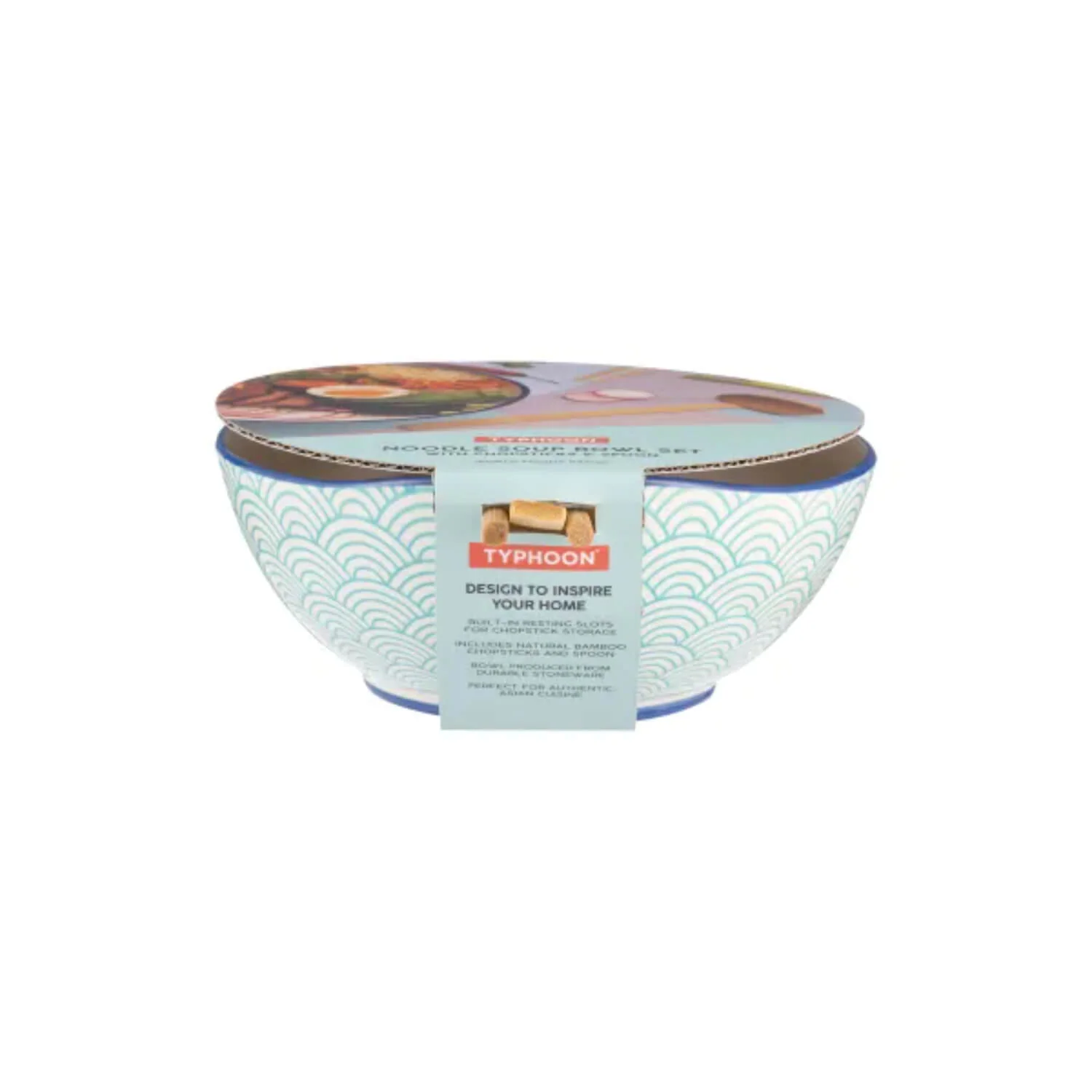 Typhoon World Foods Ceramic Noodle Soup Bowl Set - Blue - Image 2