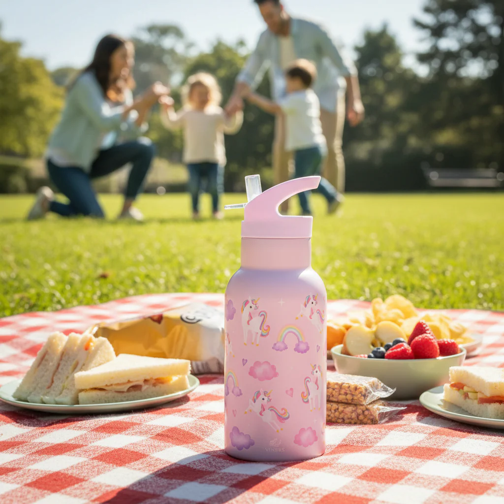 Viners Believe 350ml Childrens Flip Straw Water Bottle - Image 2