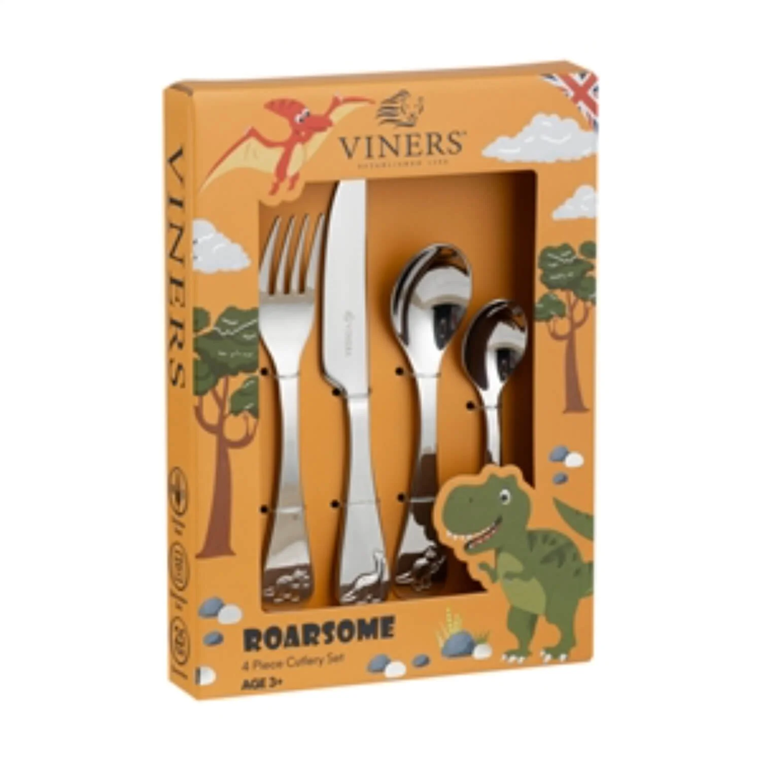Viners Roarsome Stainless Steel Childrens 4-Piece Cutlery Set - Image 3