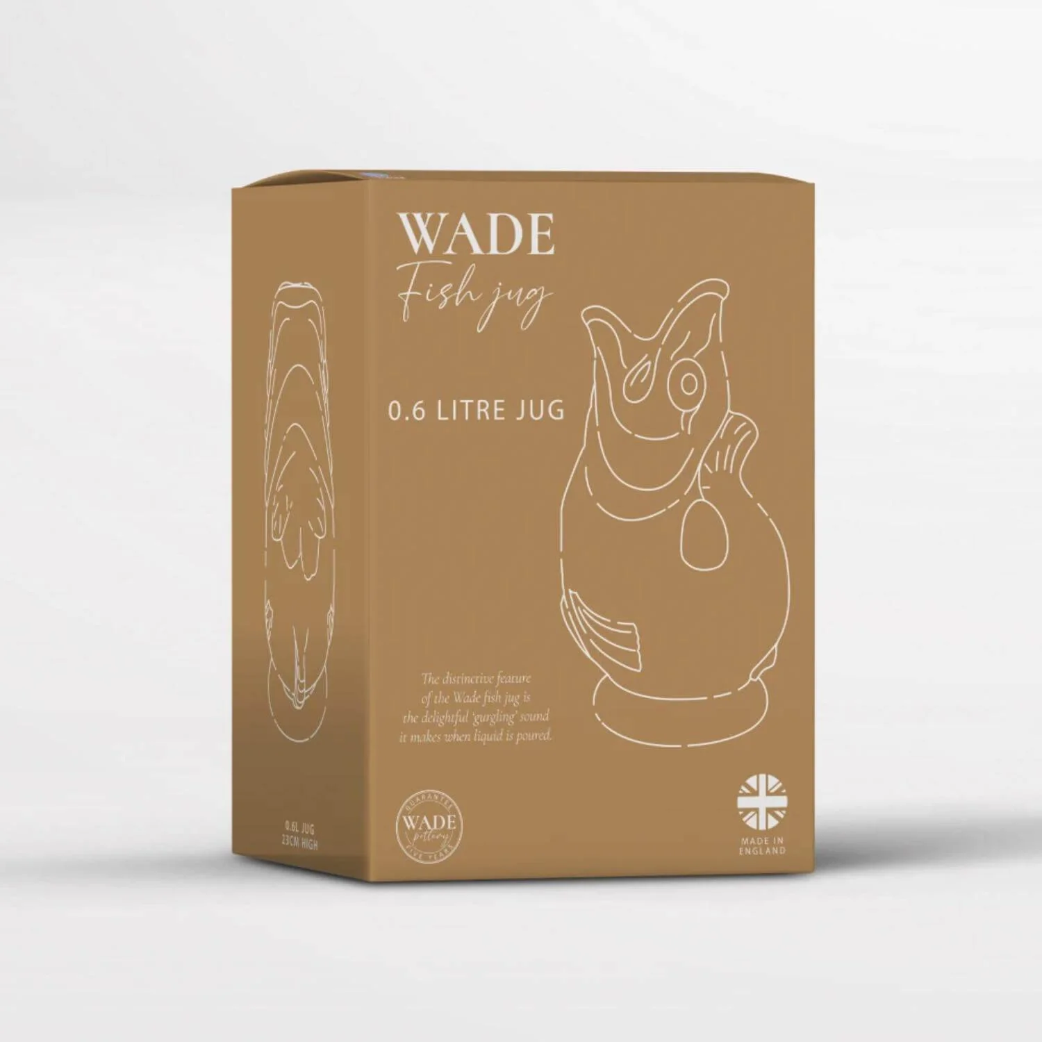 Wade Fish Earthenware 0.6 Litre Gluggle Jug - French Grey - Image 8