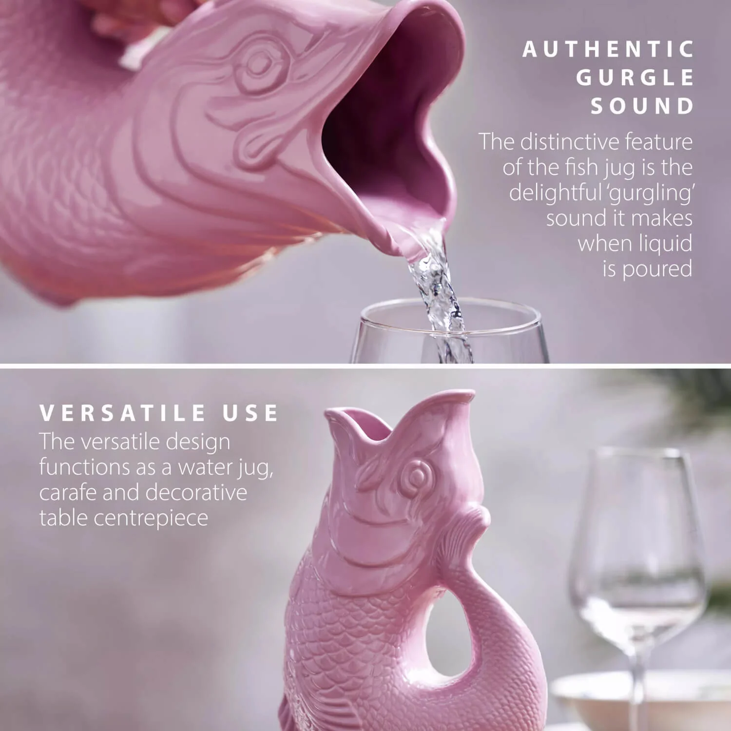 Wade Fish Earthenware 0.6 Litre Gluggle Jug - Pink - Image 4