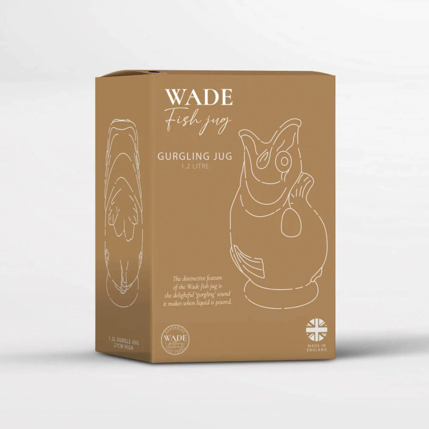 Wade Fish Earthenware 1.2 Litre Gluggle Jug - Cobalt - Image 7