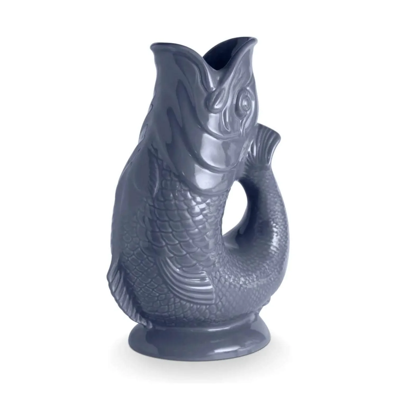 Wade Fish Earthenware 1.2 Litre Gluggle Jug - French Grey