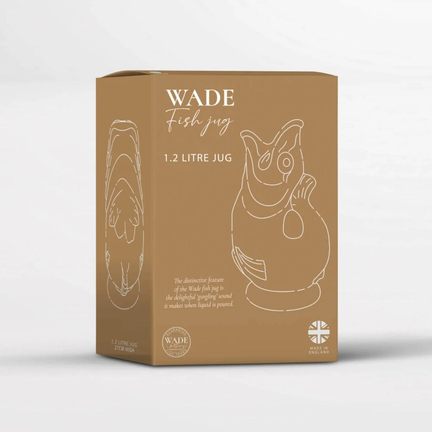 Wade Fish Earthenware 1.2 Litre Gluggle Jug - Sage - Image 8