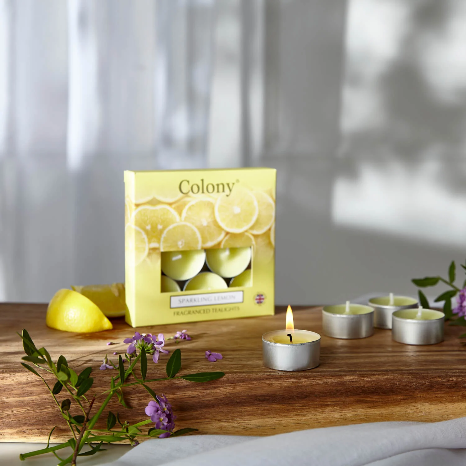 Wax Lyrical Colony Pack of 9 Scented Tealights - Sparkling Lemon - Image 4