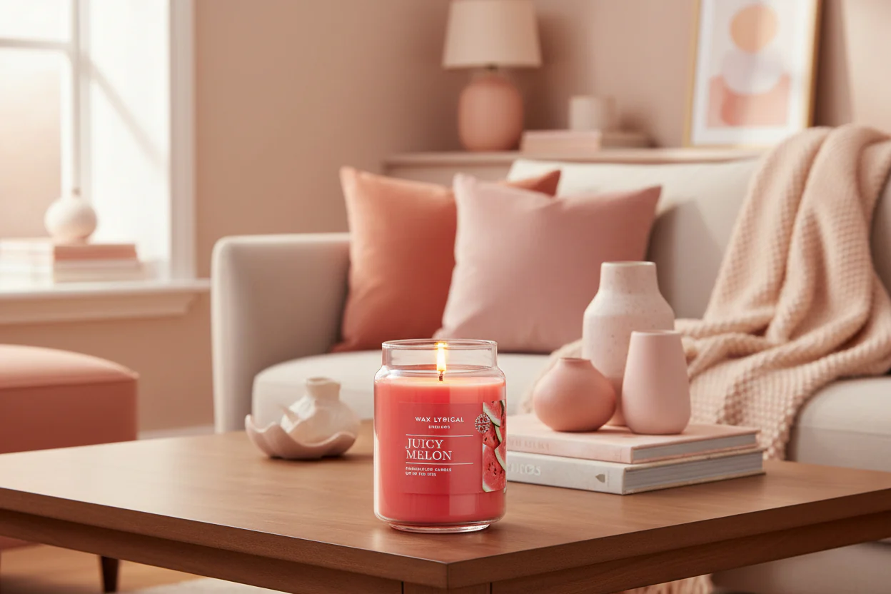 Wax Lyrical England Large Scented Candle Jar - Juicy Melon - Image 3