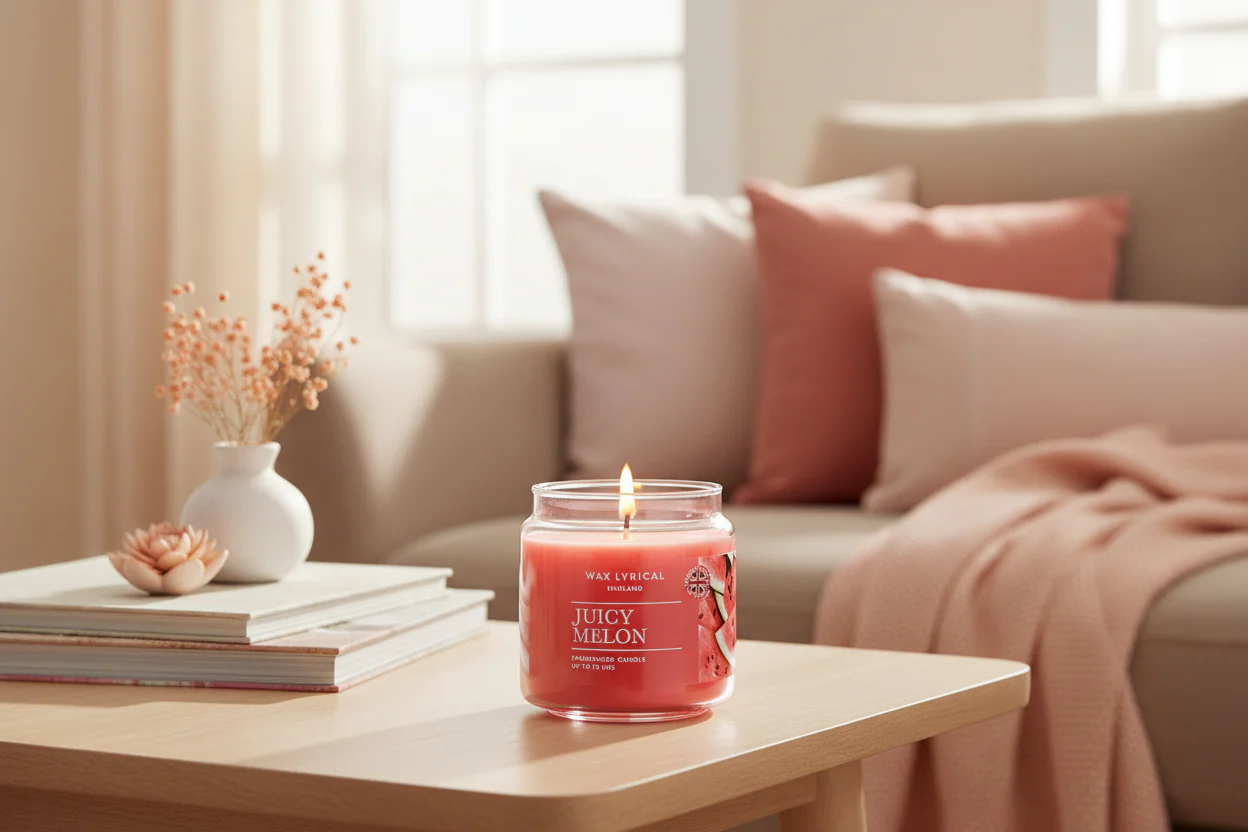 Wax Lyrical England Medium Scented Candle Jar - Juicy Melon - Image 2