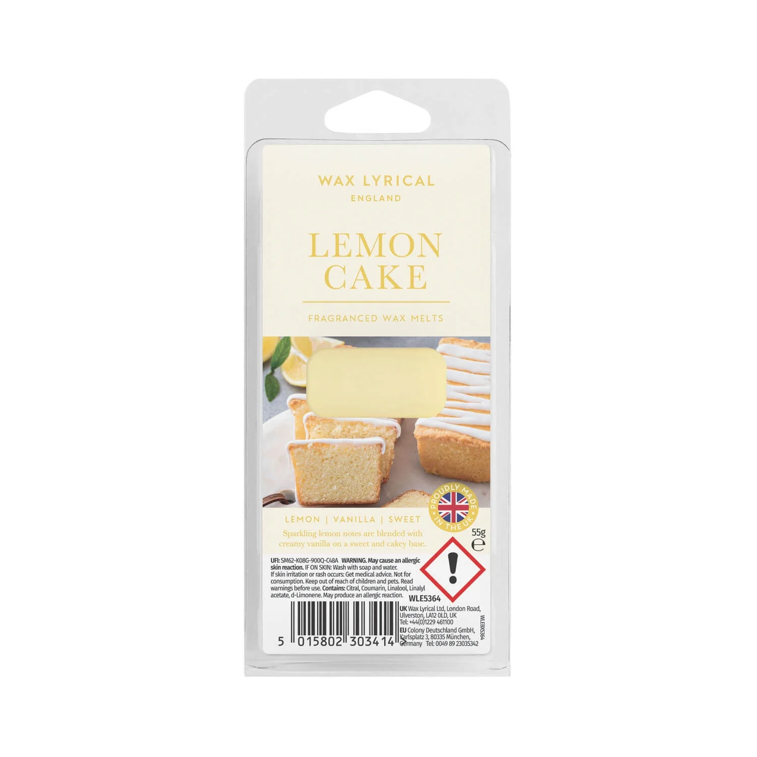 Wax Lyrical England Scented Wax Melts - Lemon Cake