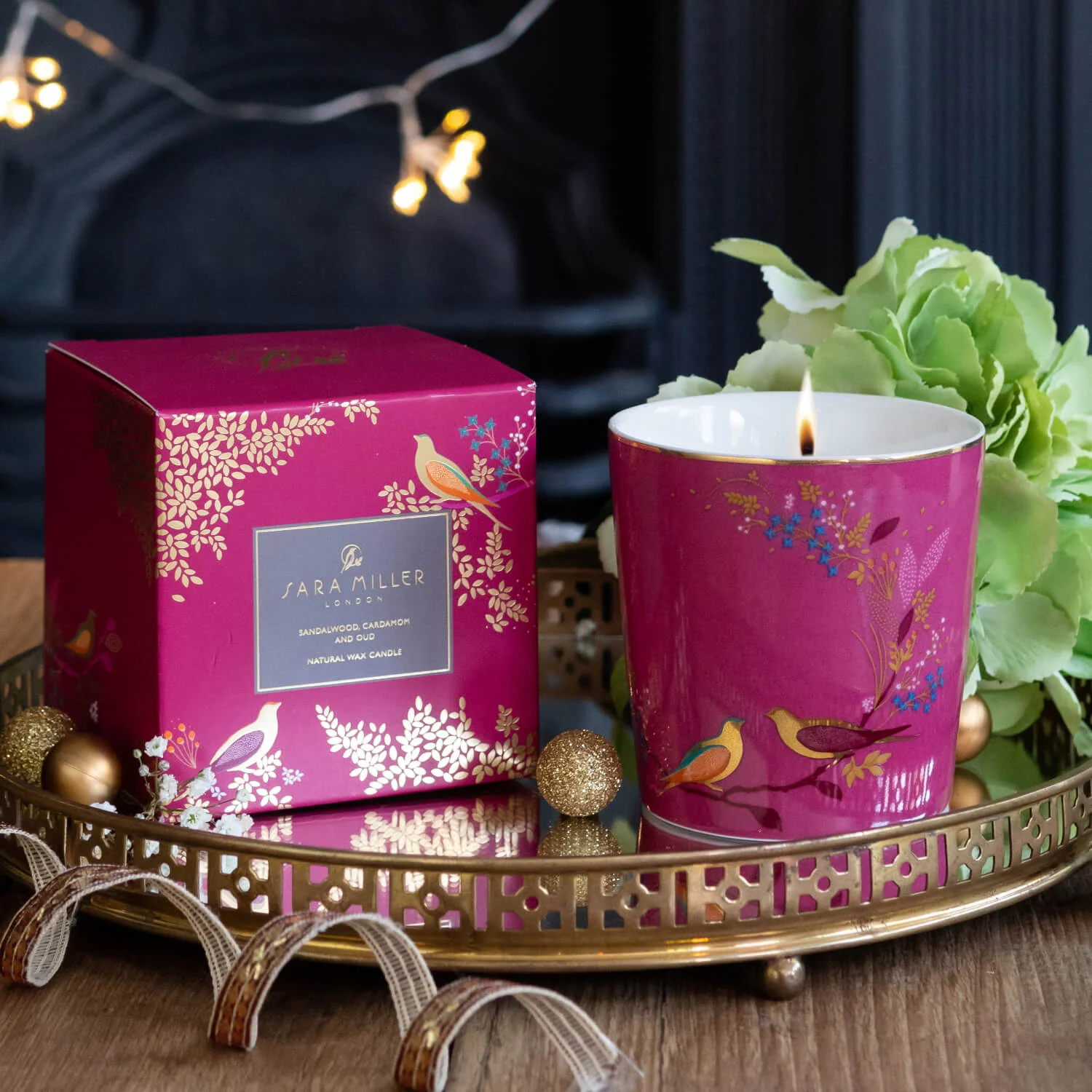 Wax Lyrical Sara Miller Scented Candle - Sandalwood, Cardamom & Oud - Image 2