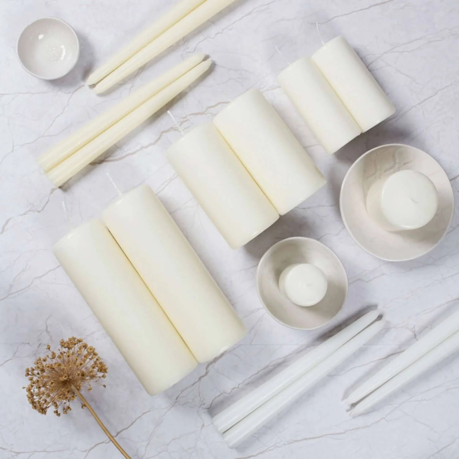 Wax Lyrical Unfragranced Ivory Pillar Candle - 5cm x 12cm - Image 3