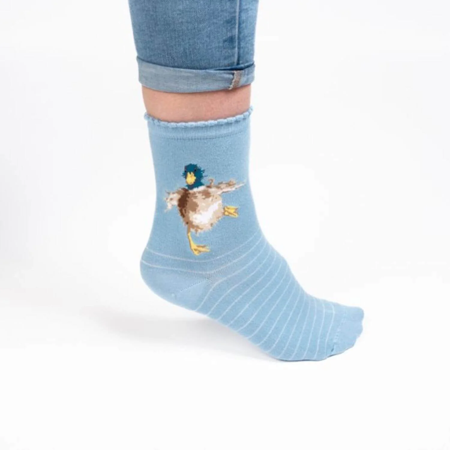 Wrendale Designs by Hannah Dale Ladies Blue Socks - A Waddle & A Quack - Image 3