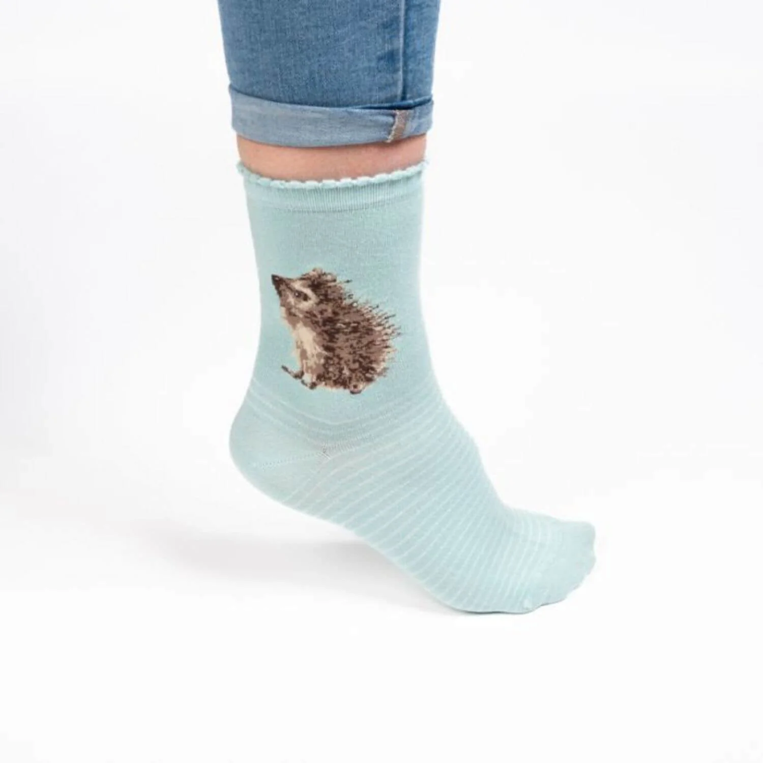 Wrendale Designs by Hannah Dale Ladies Blue Socks - Hedgehugs - Image 3