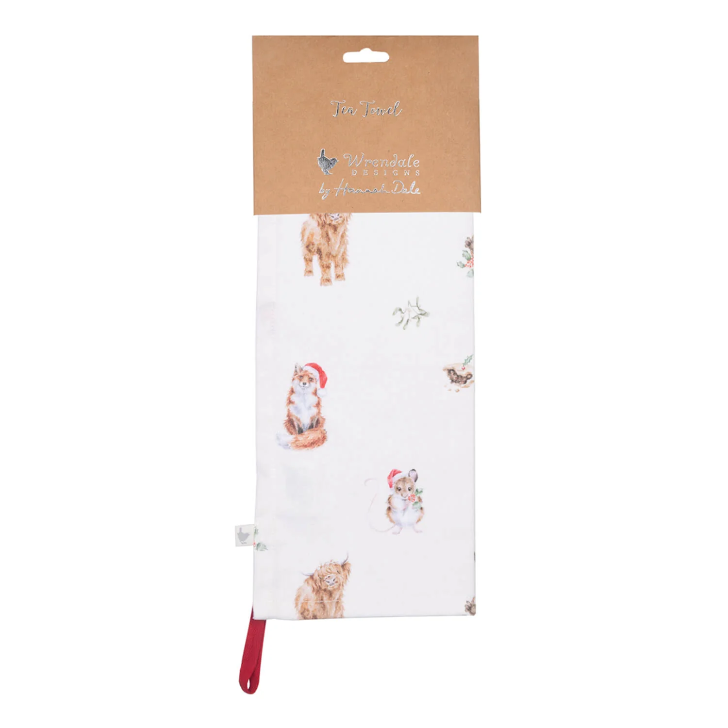 Wrendale Designs by Hannah Dale 100% Cotton Christmas Tea Towel - Winter Woodland - Image 2