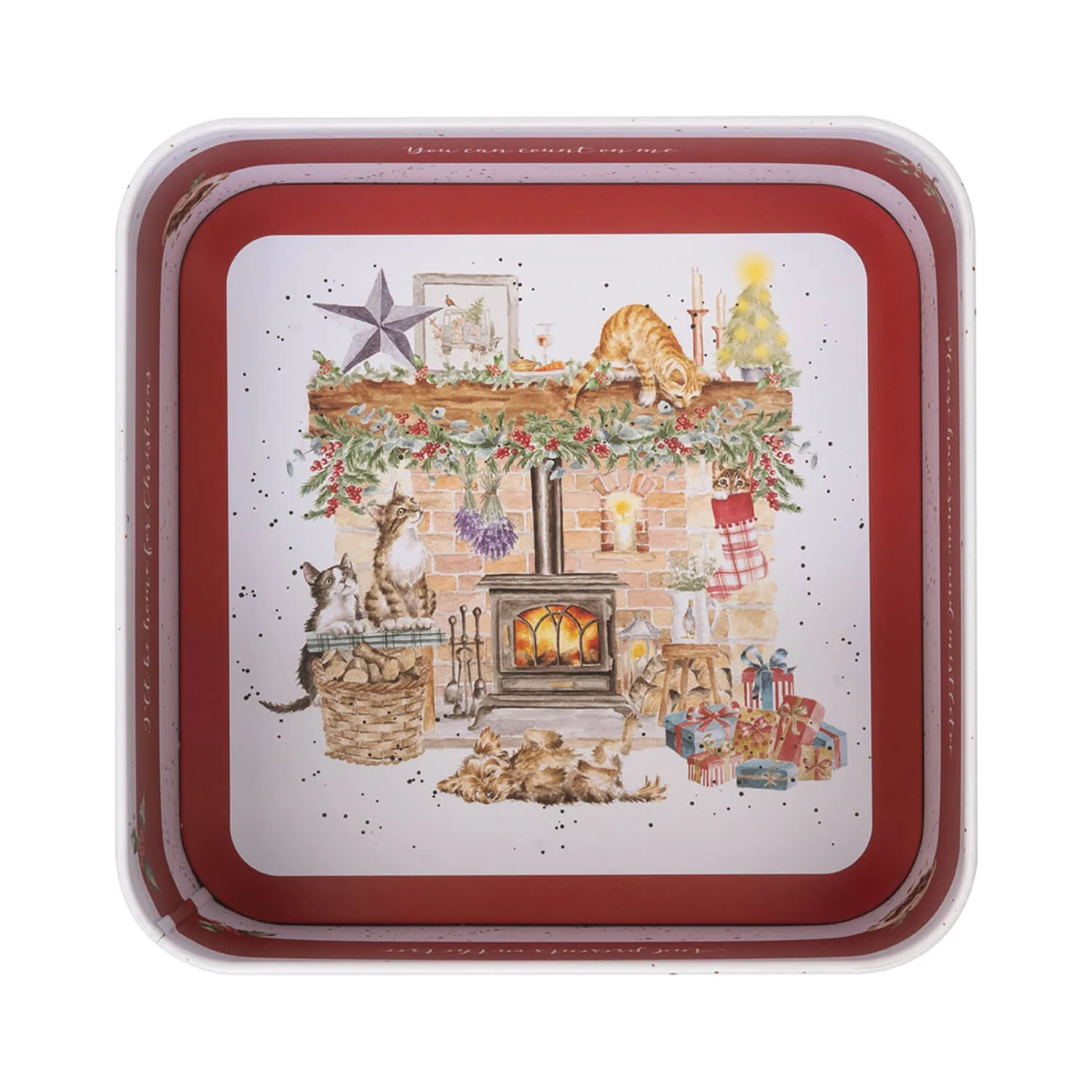 Wrendale Designs by Hannah Dale 16.7cm Square Christmas Tin - Country Kitchen - Image 3