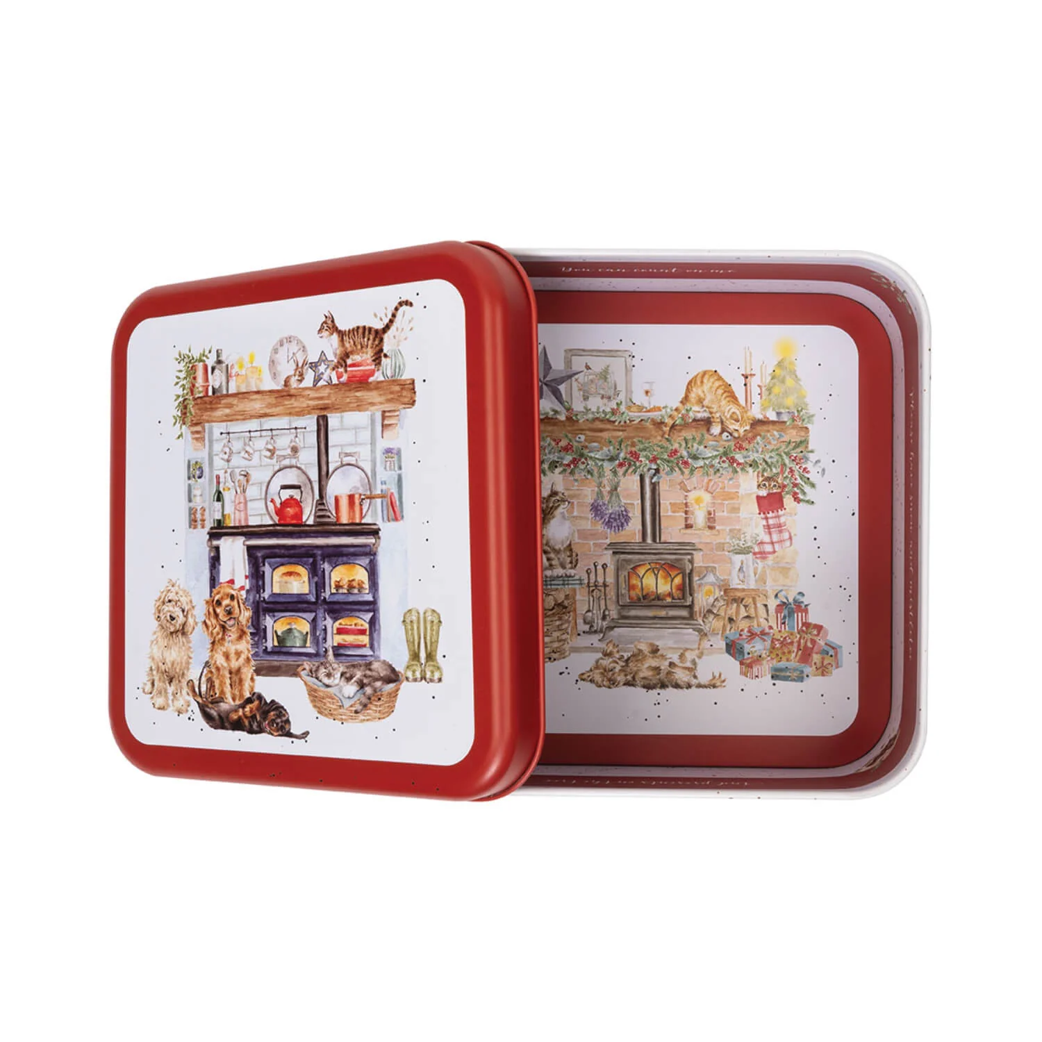 Wrendale Designs by Hannah Dale 16.7cm Square Christmas Tin - Country Kitchen - Image 4