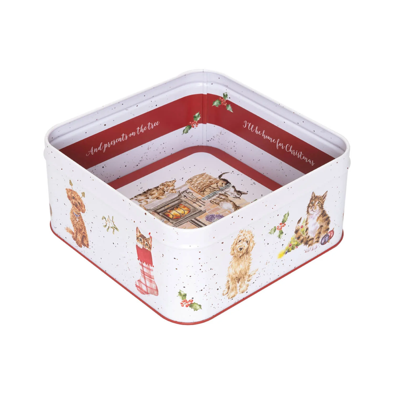 Wrendale Designs by Hannah Dale 16.7cm Square Christmas Tin - Country Kitchen - Image 5