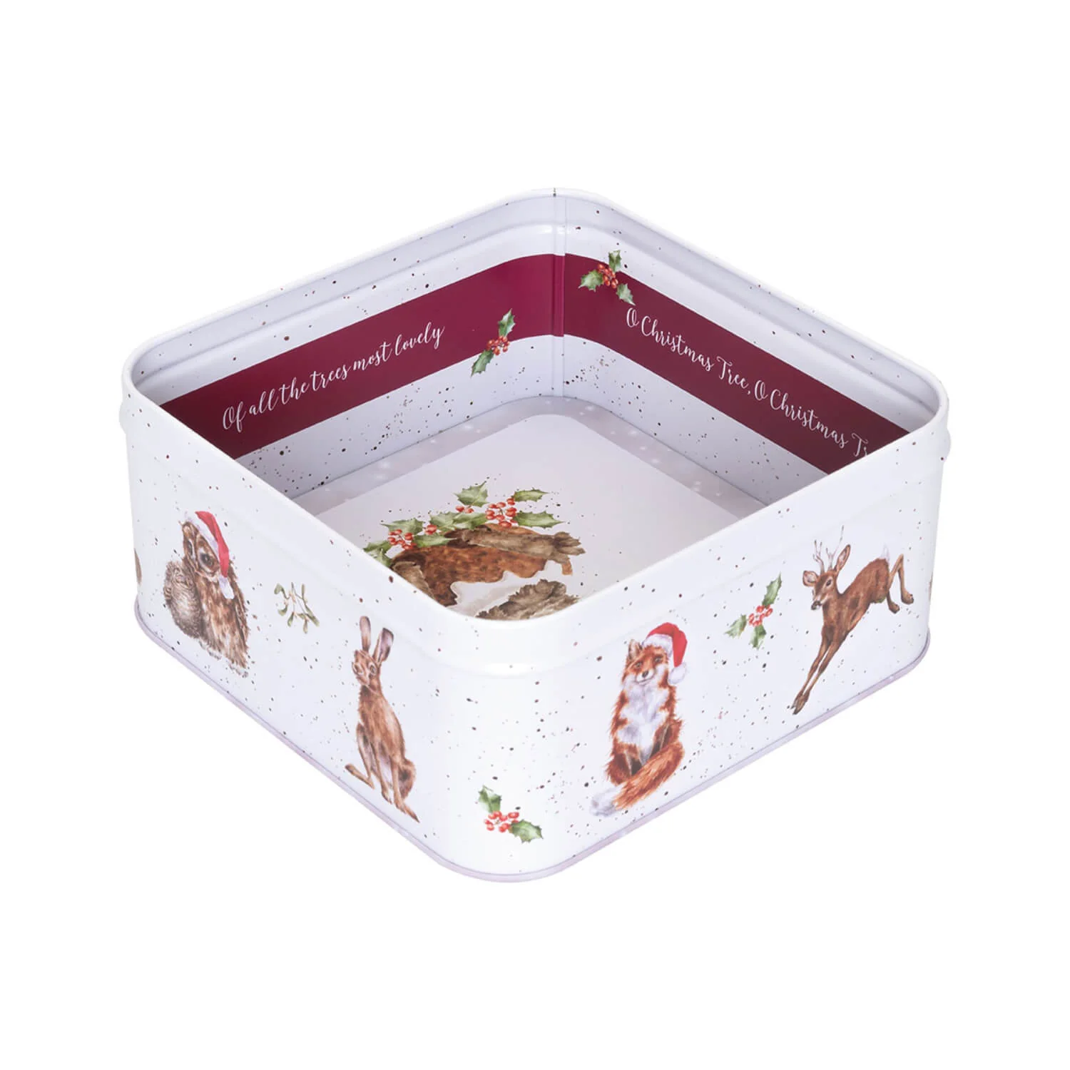 Wrendale Designs by Hannah Dale 16.7cm Square Christmas Tin - Winter Woodland - Image 5