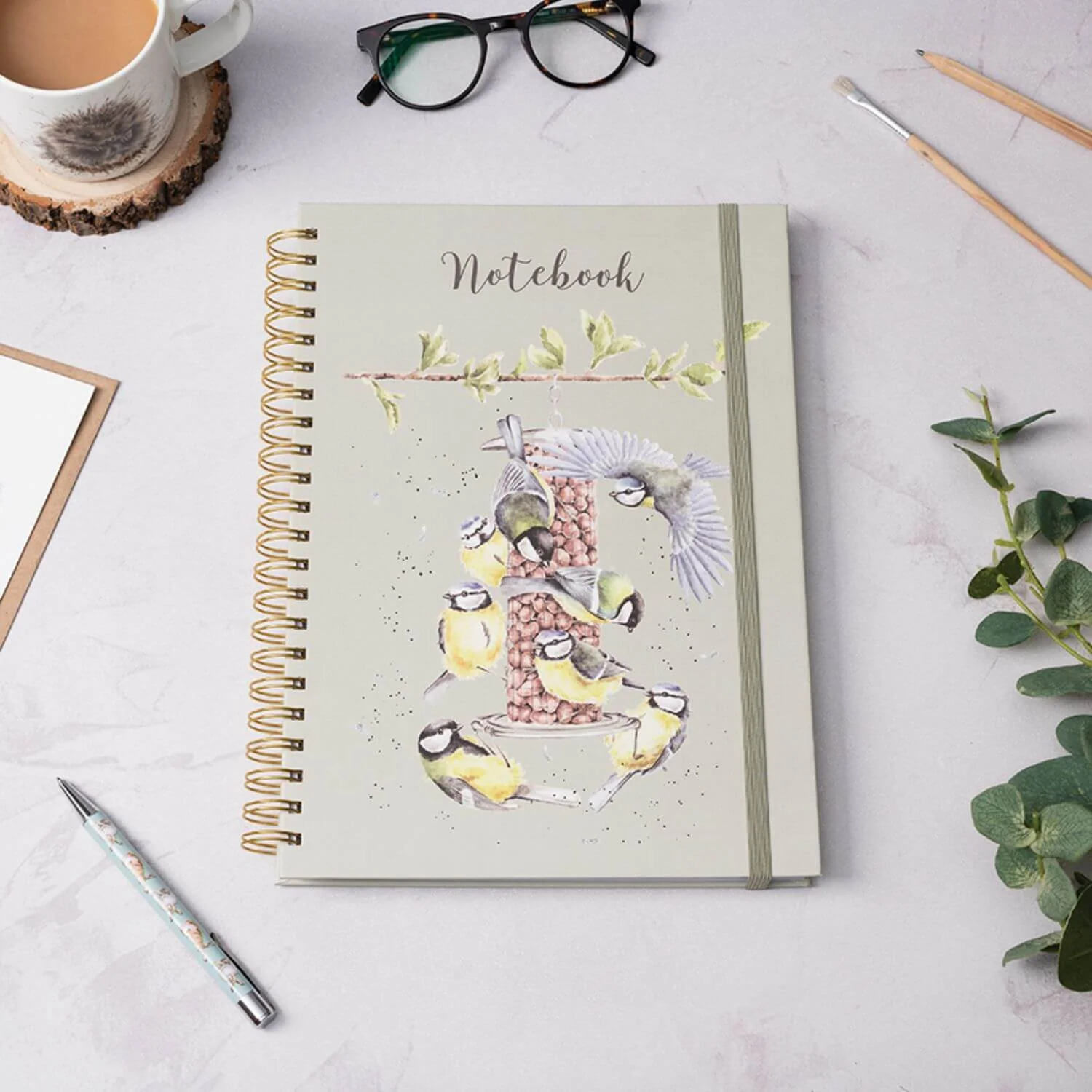 Wrendale Designs by Hannah Dale A4 Notebook - Bon Appetit - Blue Tits - Image 2