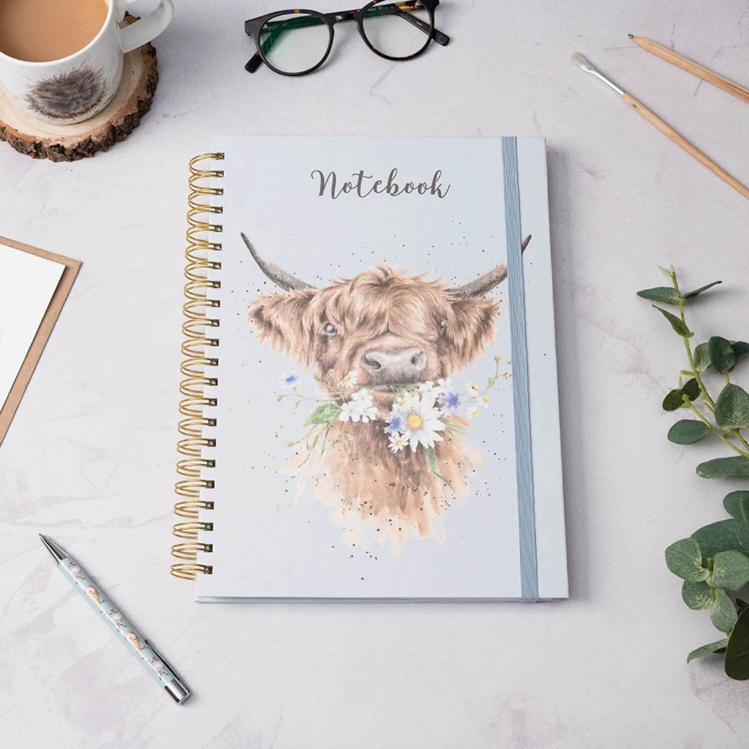 Wrendale Designs by Hannah Dale A4 Notebook - Daisy Coo - Highland Cow - Image 2