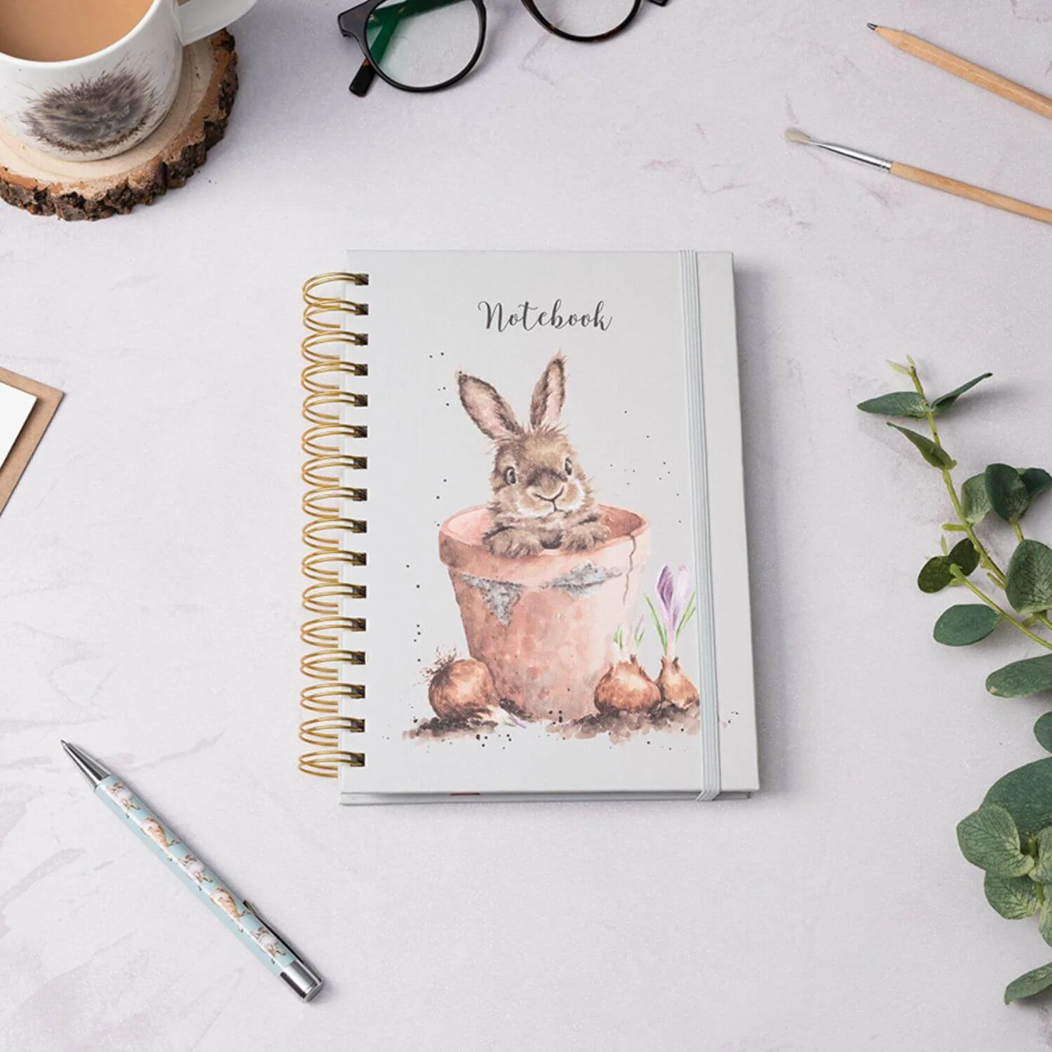 Wrendale Designs by Hannah Dale A5 Notebook - The Flower Pot - Rabbit - Image 2
