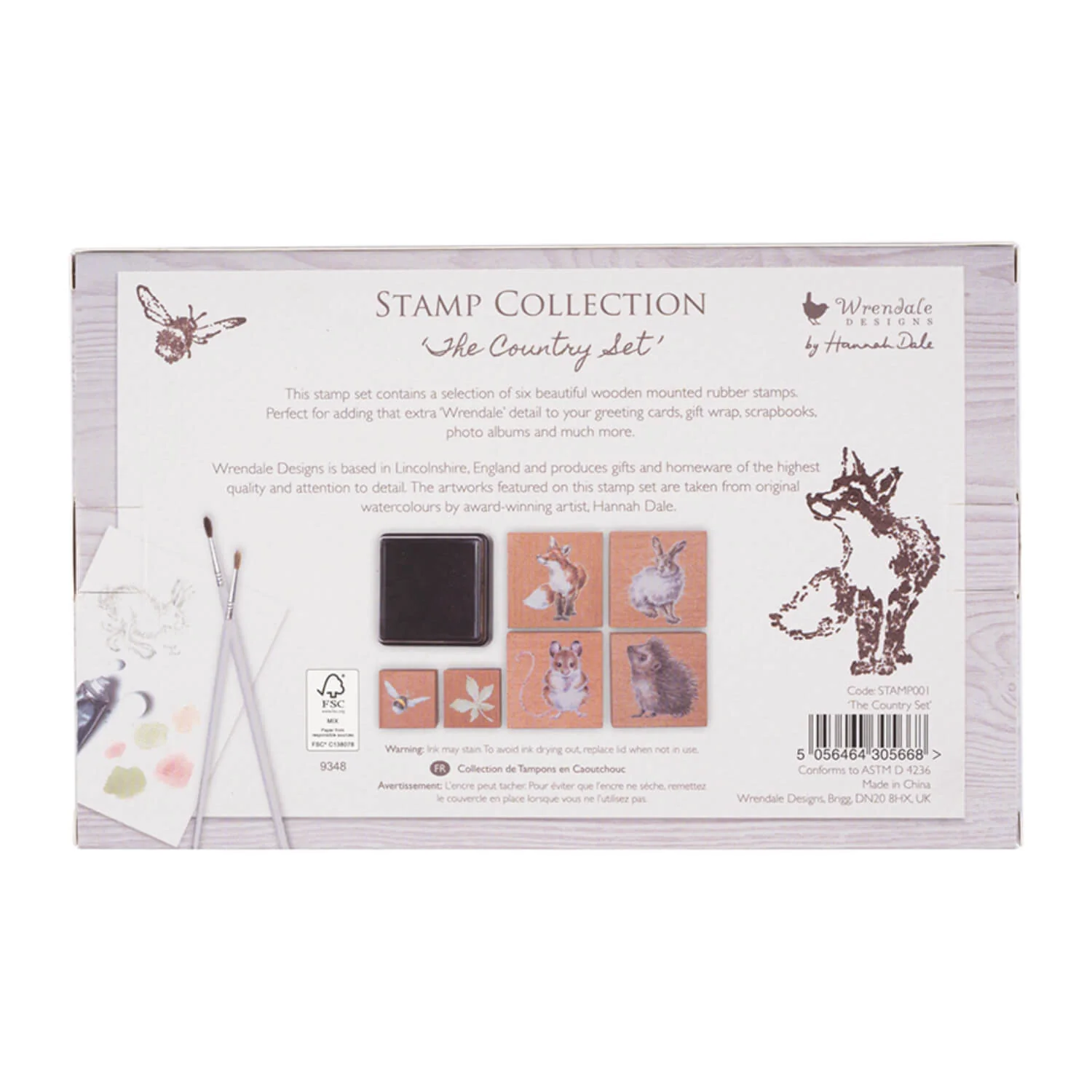 Wrendale Designs by Hannah Dale Animal 6-Piece Ink Stamp Set - The Country Set - Image 5