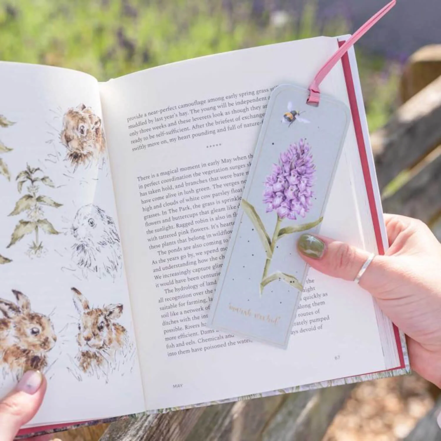 Wrendale Designs by Hannah Dale Bookmark - The Marsh Orchid - Bee - Image 2