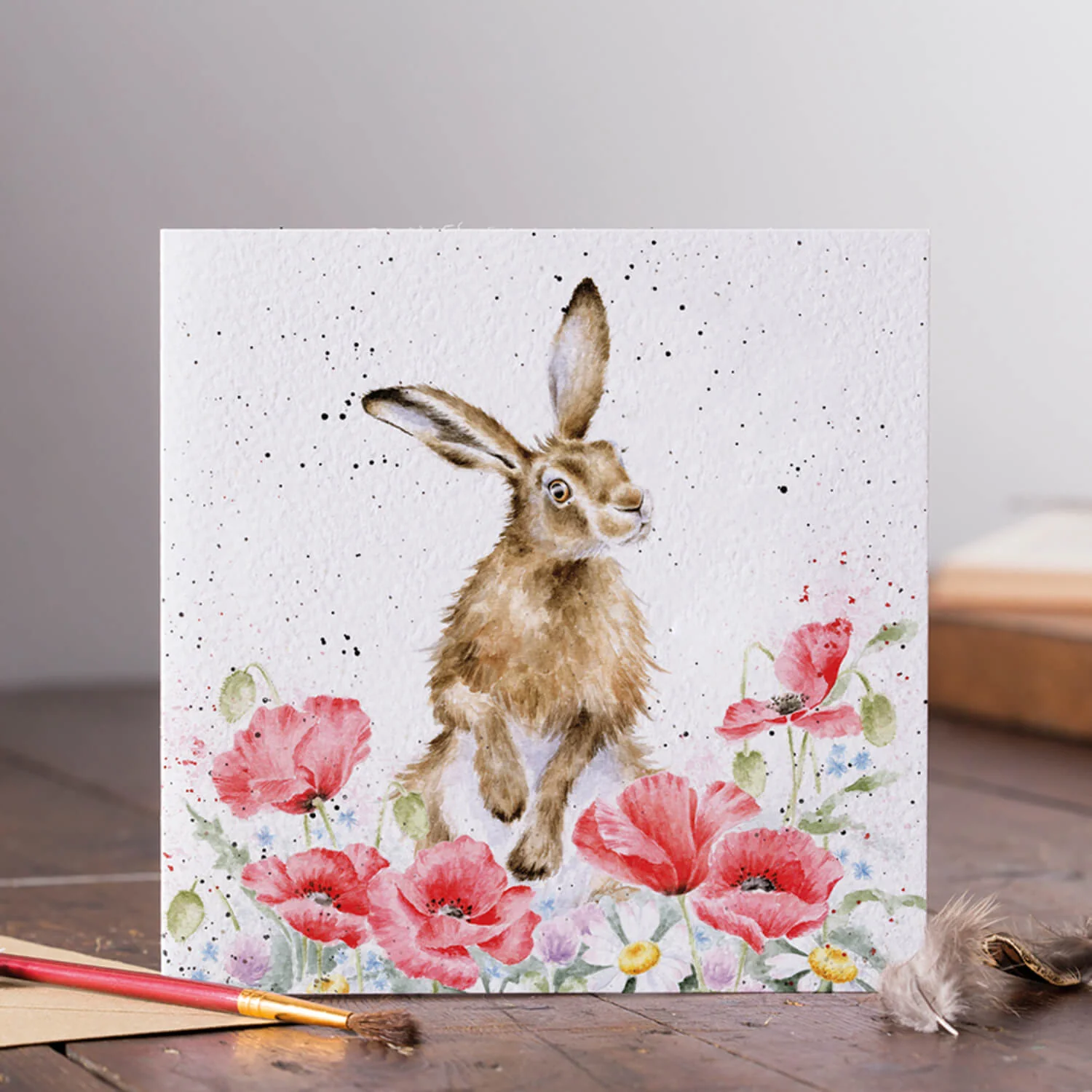 Wrendale Designs By Hannah Dale Card - Field Of Flowers - Hare - Image 2