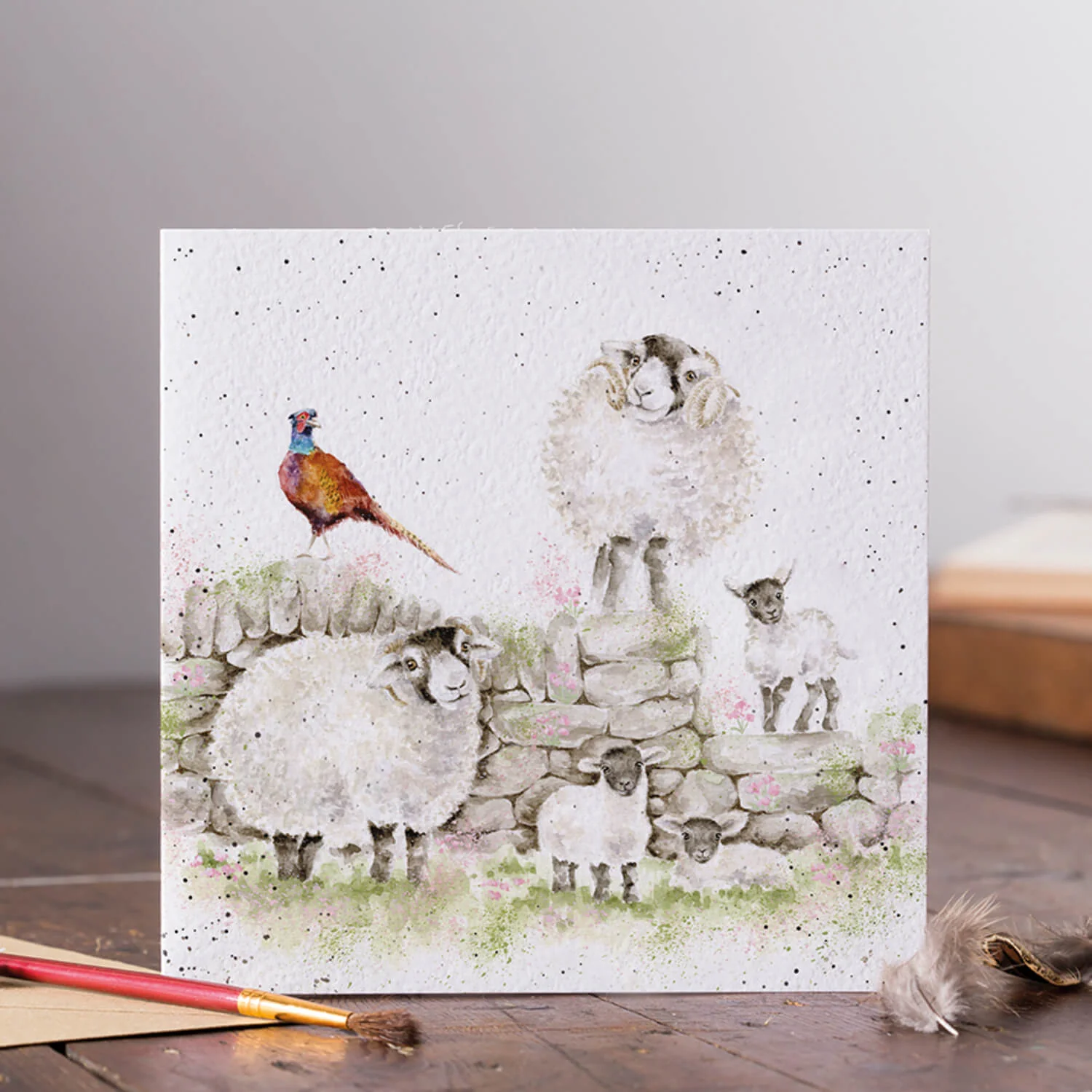 Wrendale Designs By Hannah Dale Card - Green Pastures - Sheep - Image 2