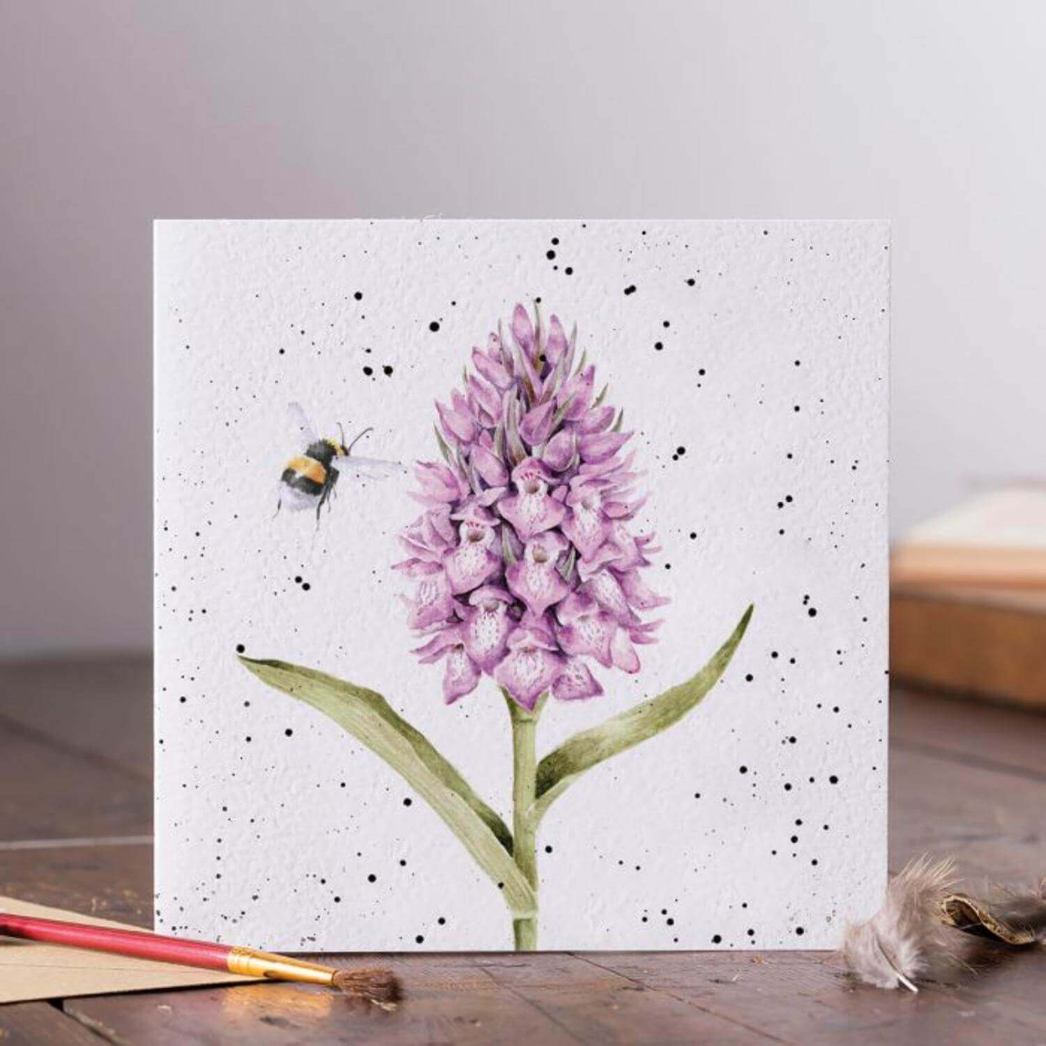 Wrendale Designs by Hannah Dale Card - Marsh Orchid - Bee - Image 2