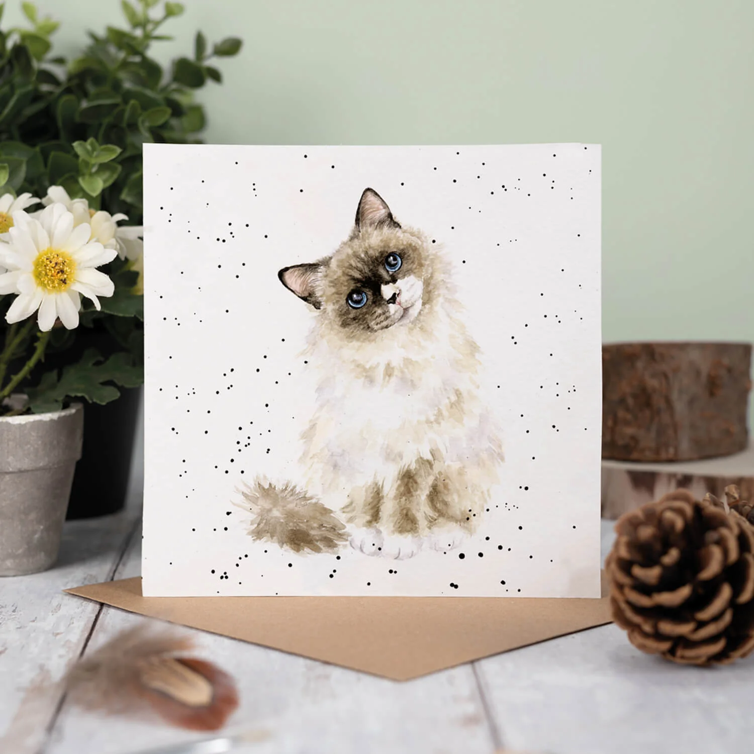 Wrendale Designs by Hannah Dale Card - Paws for Thought - Cat - Image 2