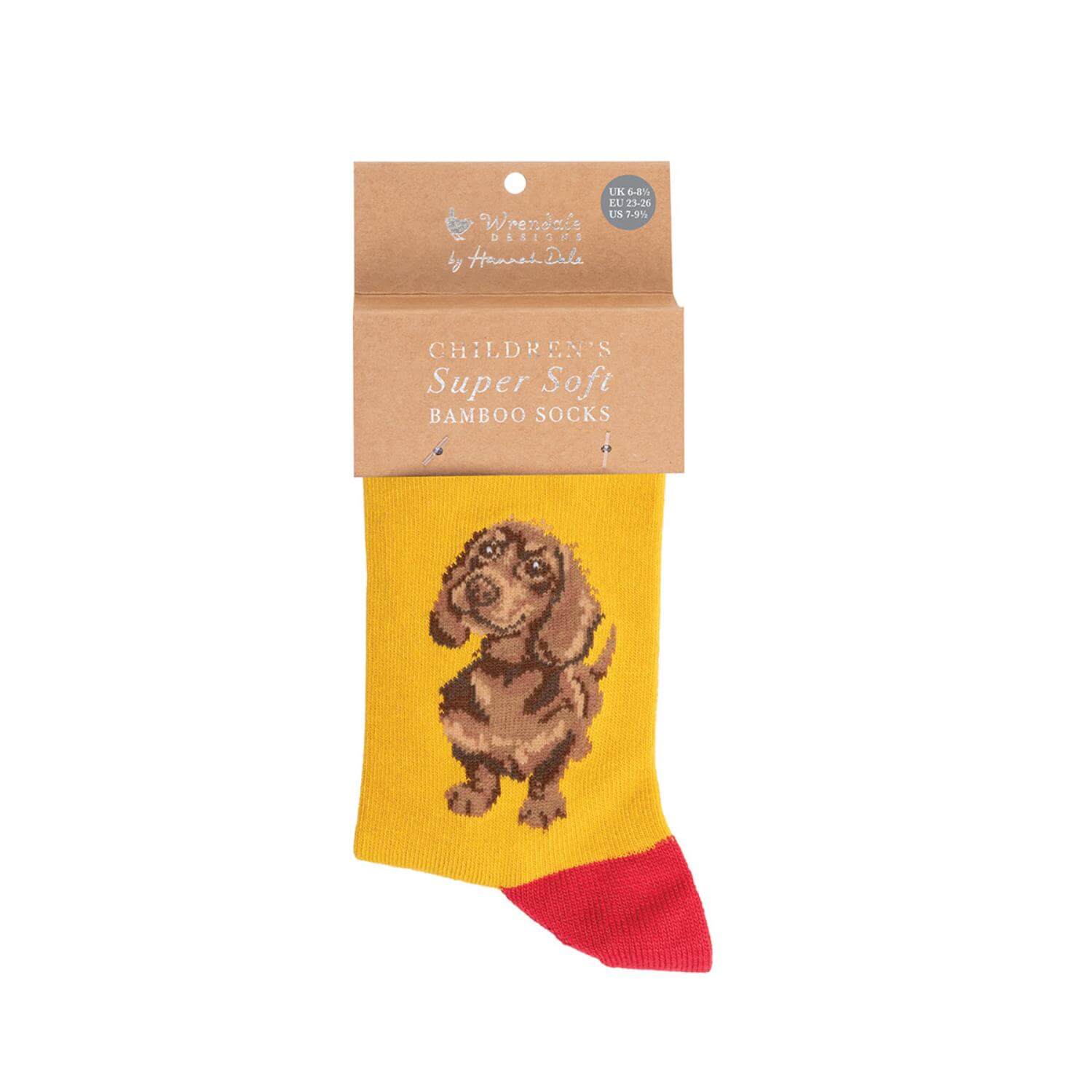 Wrendale Designs By Hannah Dale Childrens 6 to 8½ Bamboo Socks - Dachshund - Image 2