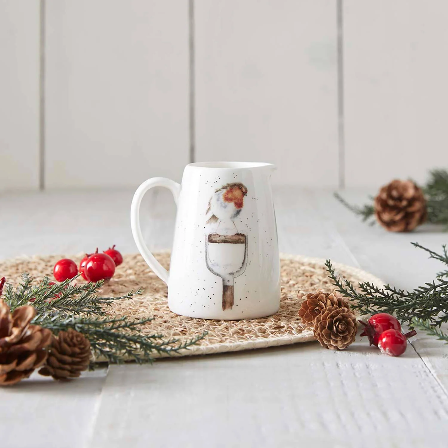 Wrendale Designs by Hannah Dale Christmas Posy Jug - A Little Red Robin - Image 8