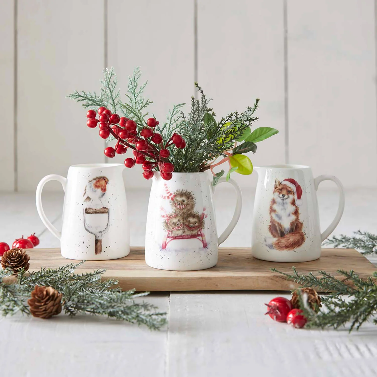Wrendale Designs by Hannah Dale Christmas Posy Jug - Sledgehogs - Image 9