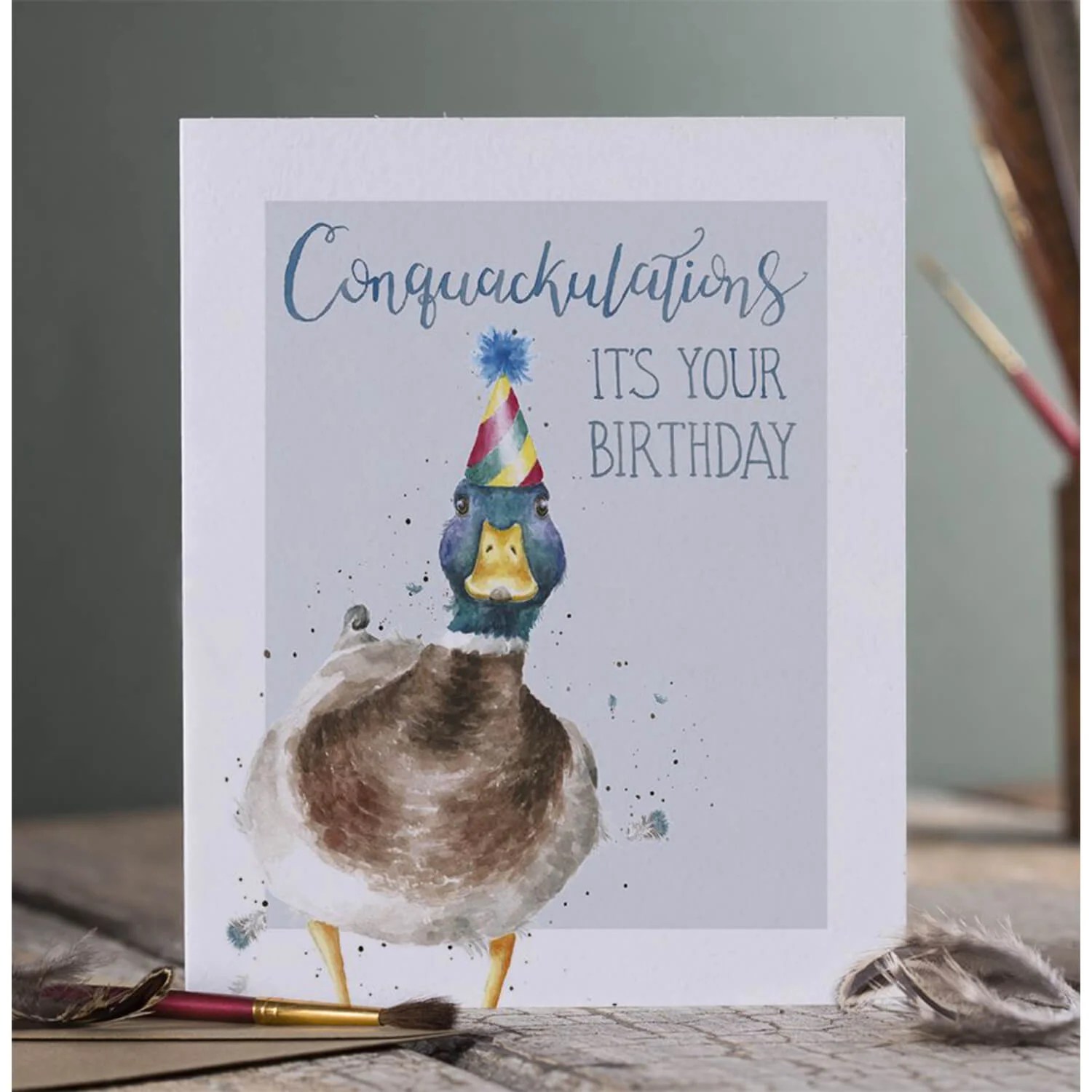 Wrendale Designs by Hannah Dale 'Conquackulations' Birthday Card - Duck - Image 2