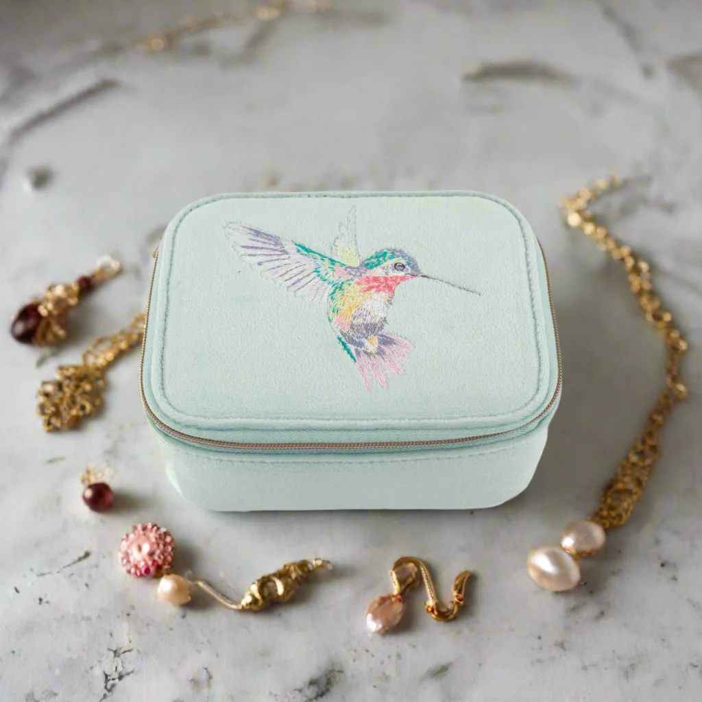 Wrendale Designs by Hannah Dale Embroidered Accessory Case - Wisteria Wishes - Hummingbird - Image 3