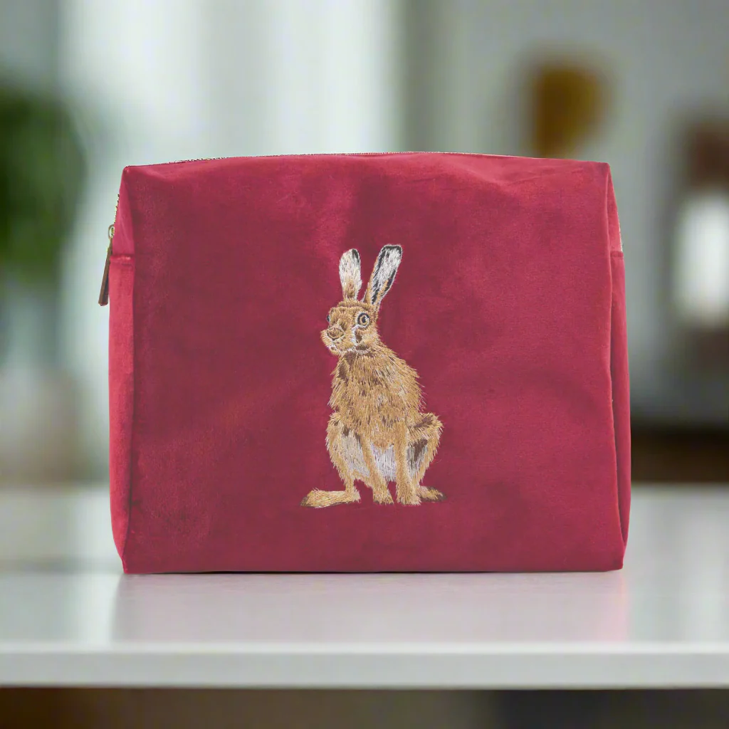 Wrendale Designs by Hannah Dale Embroidered Cosmetic Bag - Golden Hour - Hare - Image 3