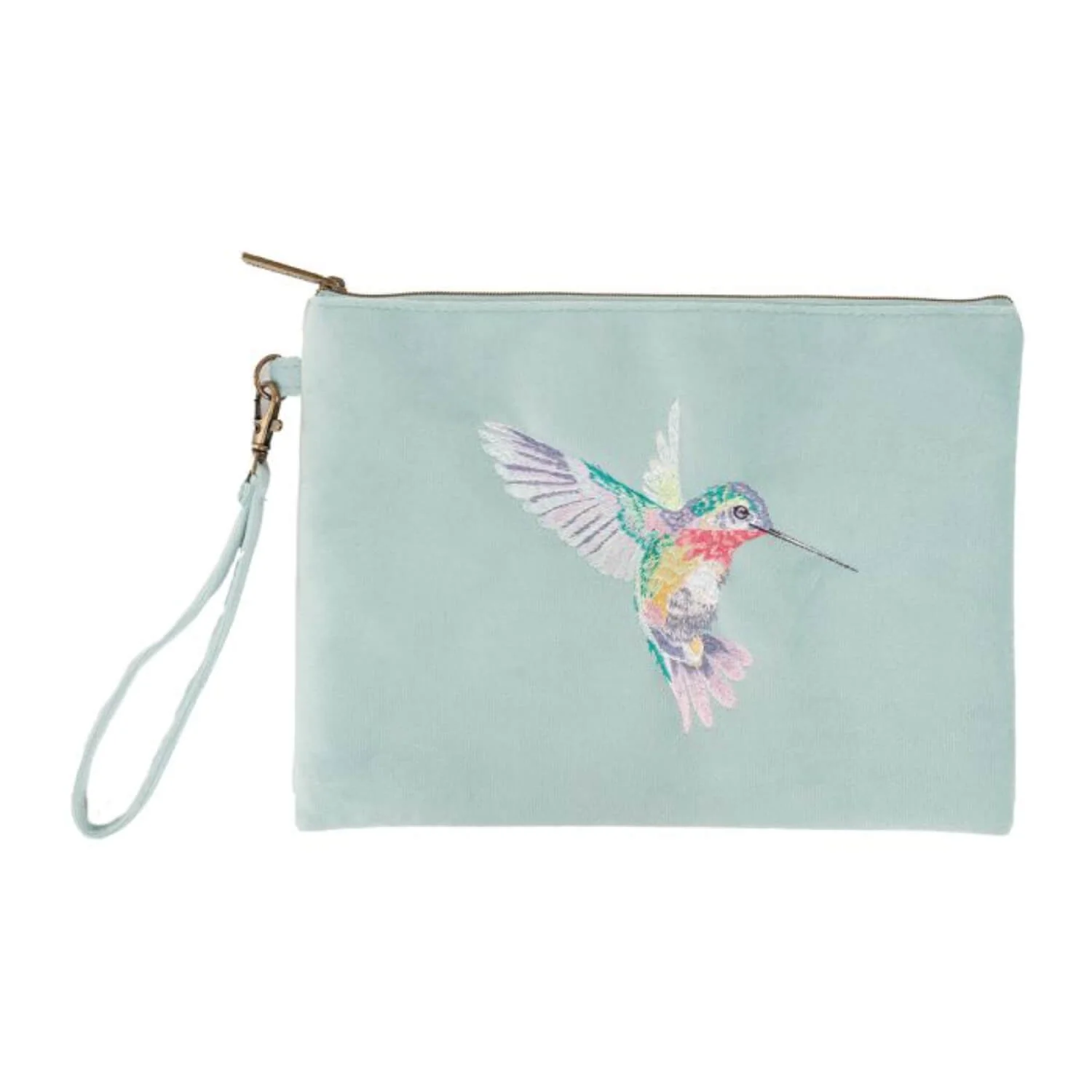 Wrendale Designs by Hannah Dale Embroidered Pouch - Wisteria Wishes - Hummingbird