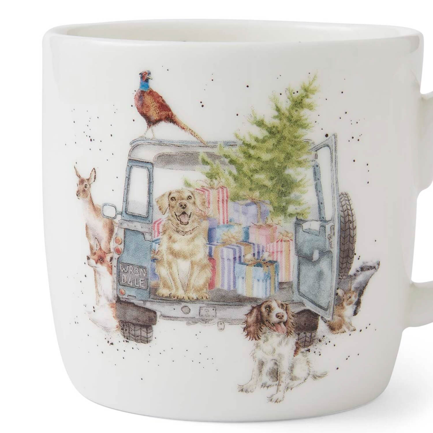 Wrendale Designs by Hannah Dale Fine China Mug - Driving Home For Christmas - Image 2