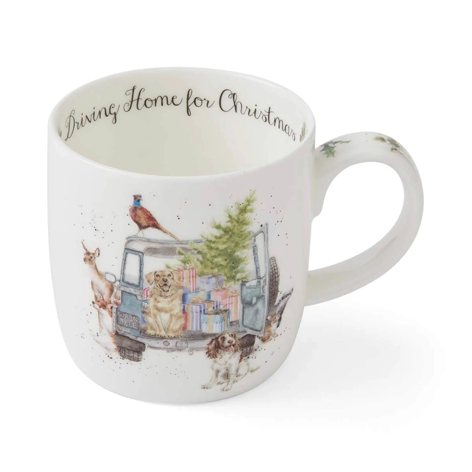 Wrendale Designs by Hannah Dale Fine China Mug - Driving Home For Christmas - Image 4