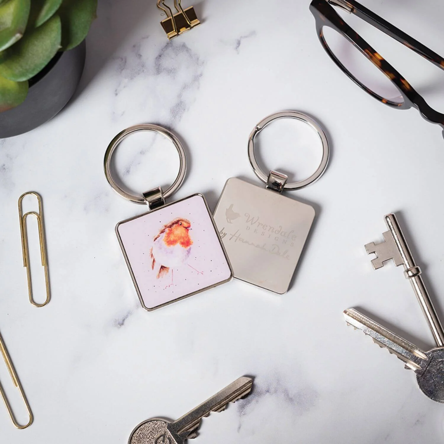 Wrendale Designs by Hannah Dale Key Ring - Curious Robin - Image 2
