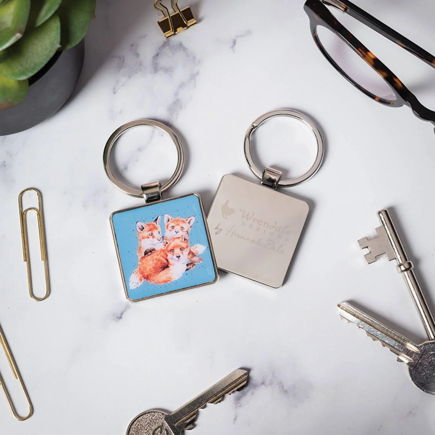 Wrendale Designs by Hannah Dale Key Ring - Snug As A Cub - Fox - Image 2