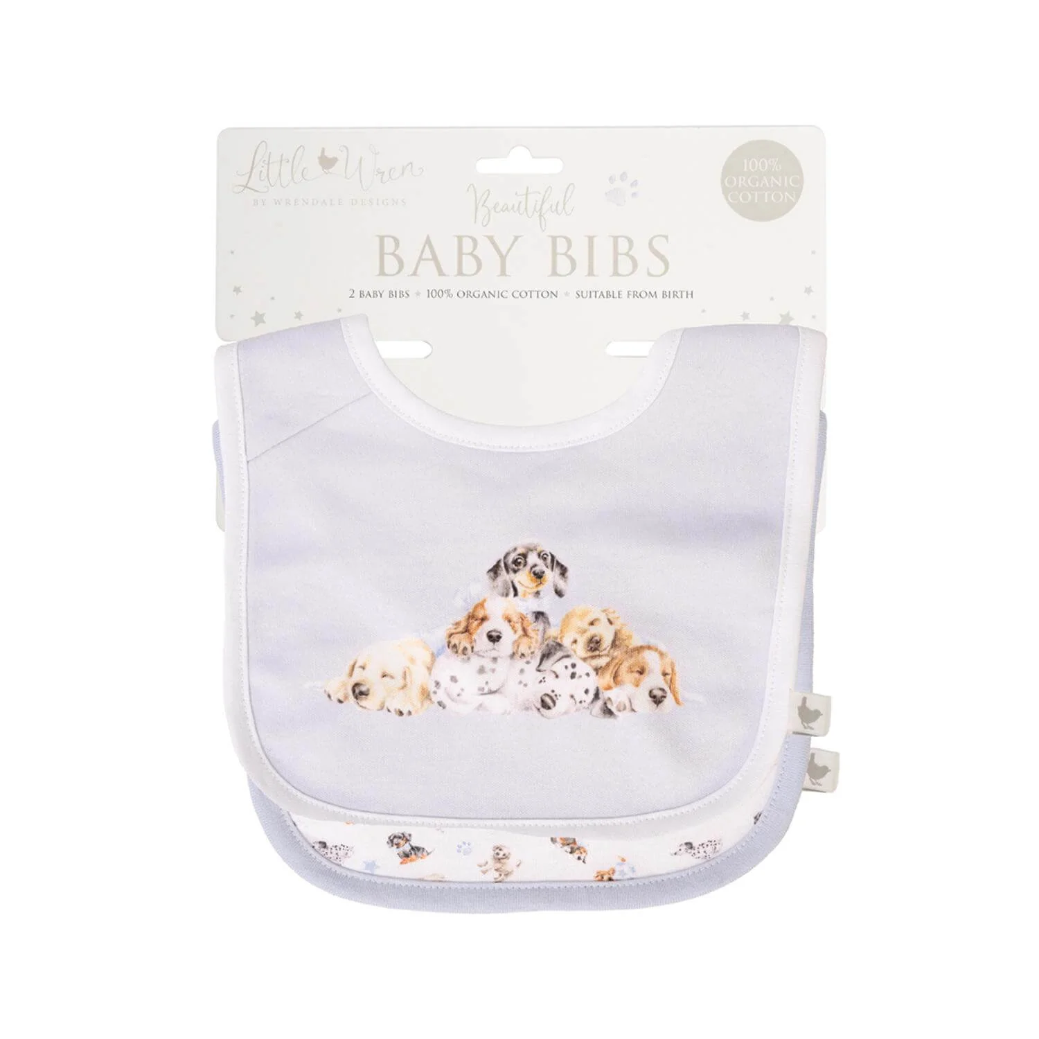 Wrendale Designs by Hannah Dale Little Wren 100% Cotton Bib Gift Set - Little Paws - Image 4