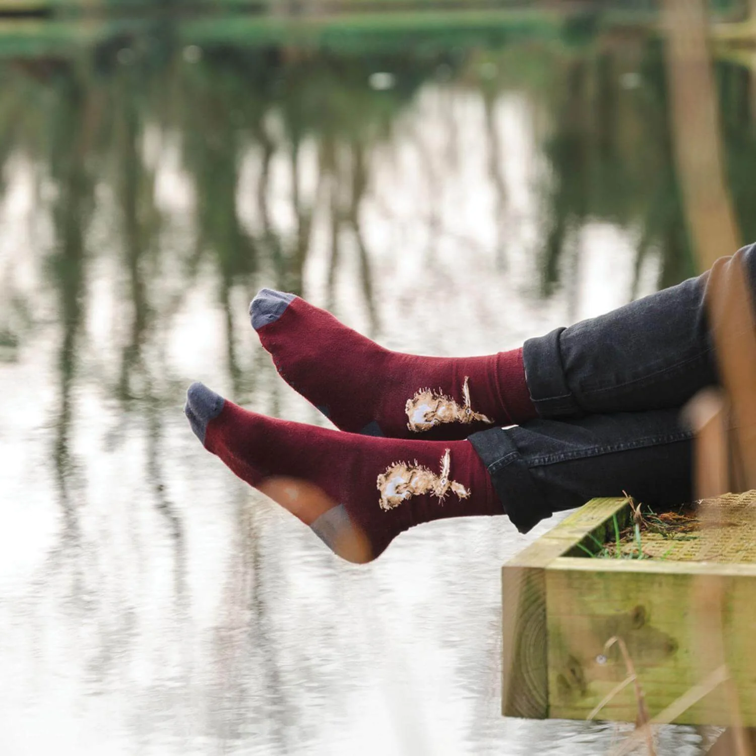 Wrendale Designs By Hannah Dale Mens Bamboo Socks One Size 7-11 - The Hare - Image 2