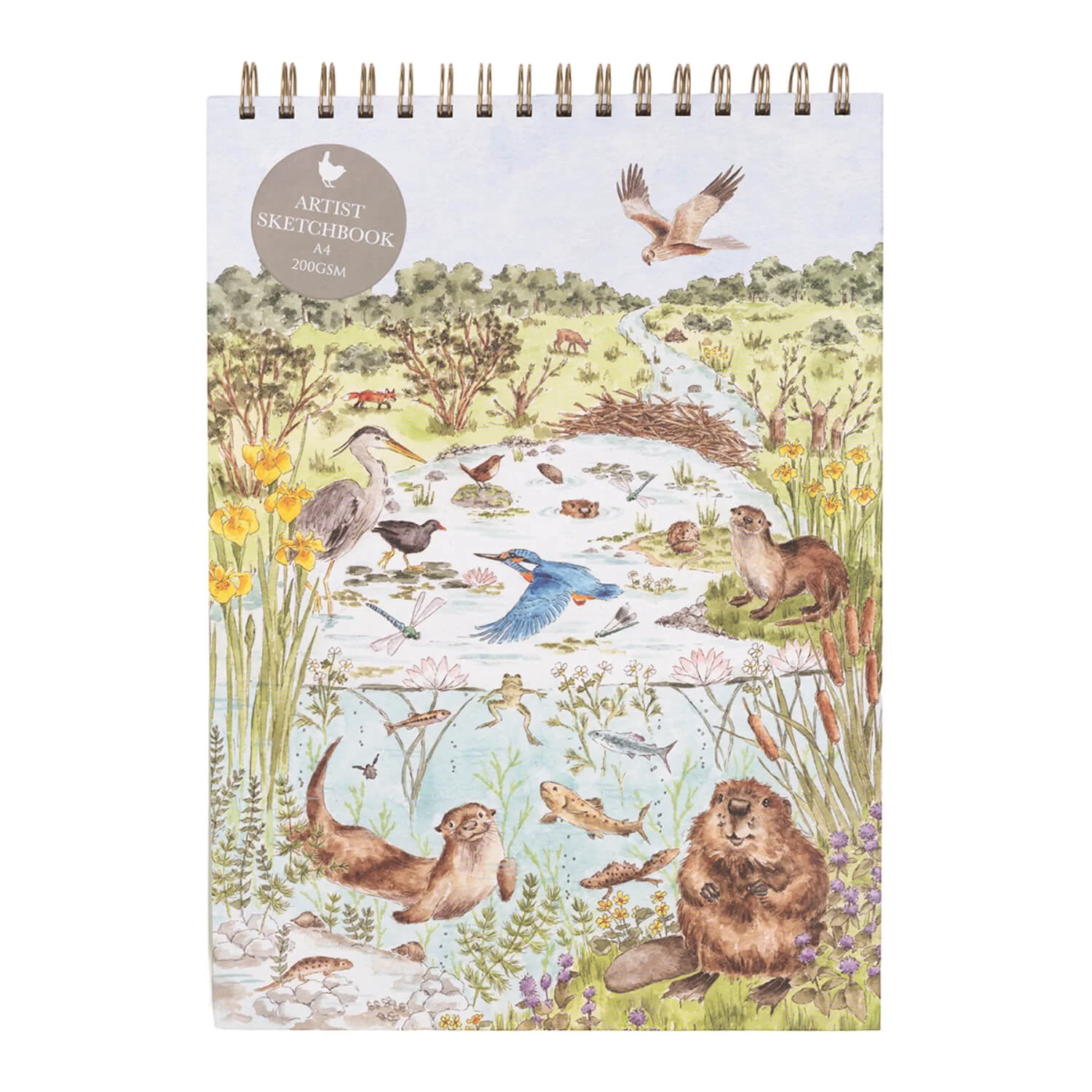 Wrendale Designs by Hannah Dale Nature A4 Sketchbook - The Riverbank