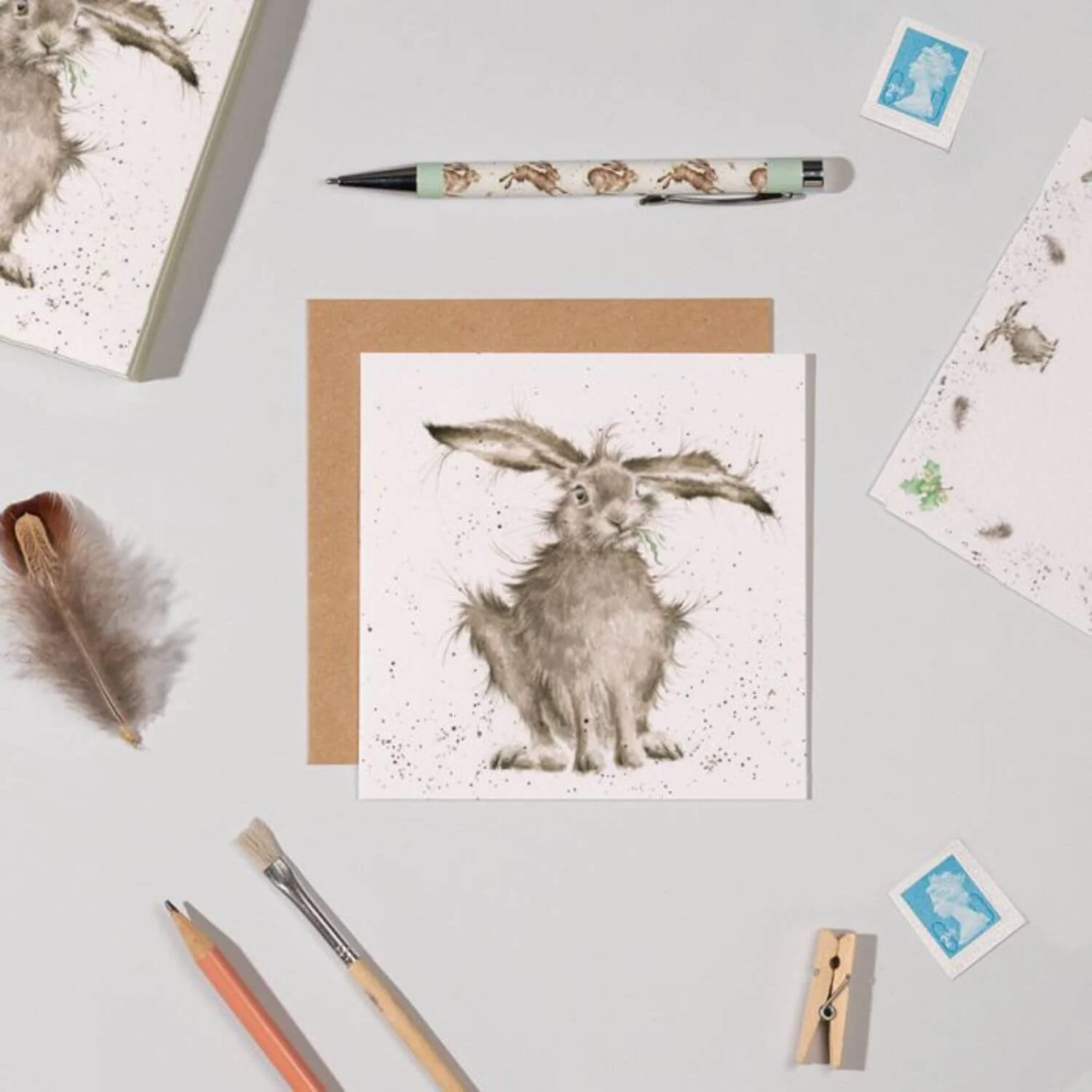 Wrendale Designs by Hannah Dale Notecard Pack - Hare-Brained - Image 2