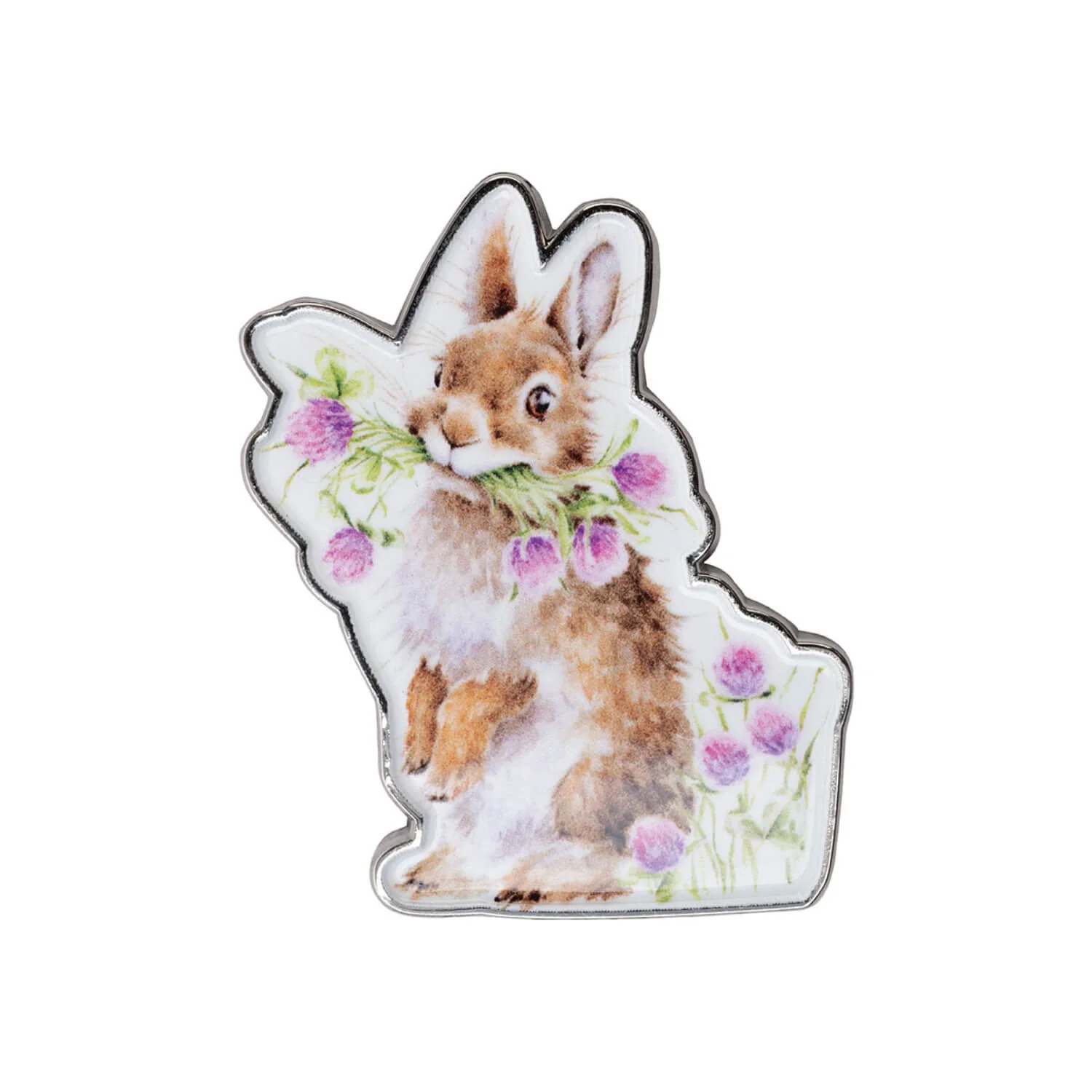 Wrendale Designs by Hannah Dale Pin Badge - Head Over Heels - Rabbit