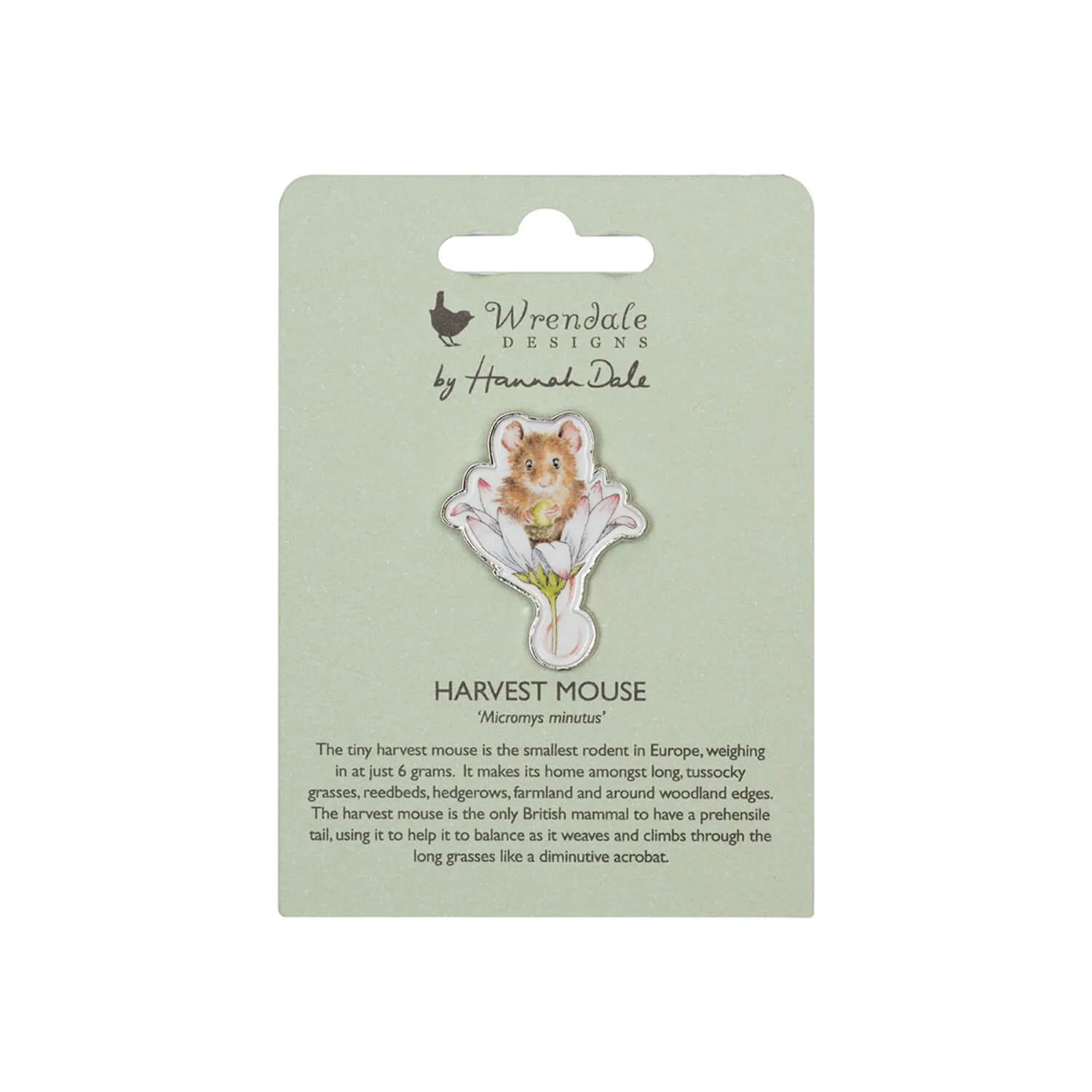 Wrendale Designs by Hannah Dale Pin Badge - Oops A Daisy - Mouse - Image 2