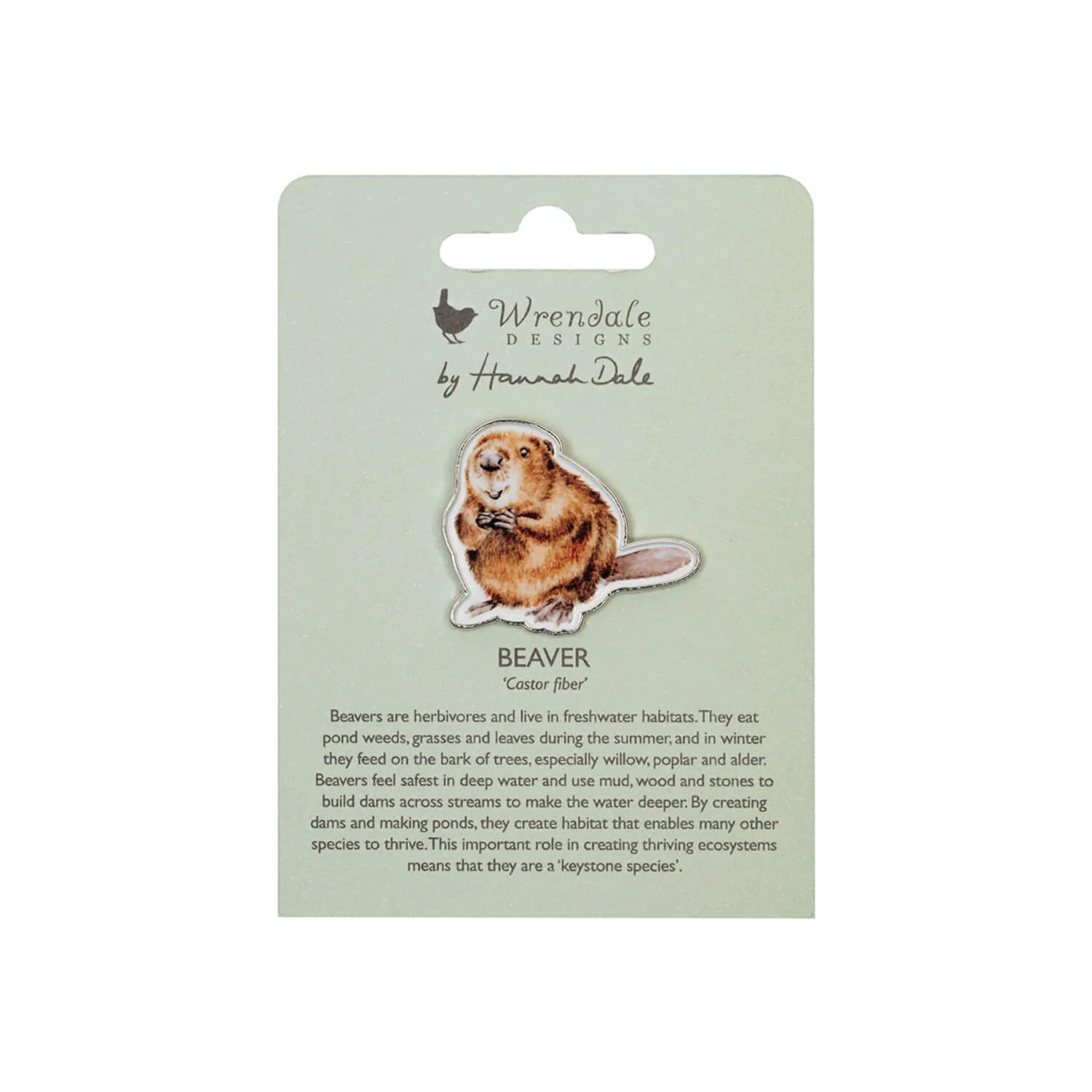 Wrendale Designs by Hannah Dale Pin Badge - The Aborist - Beaver - Image 2