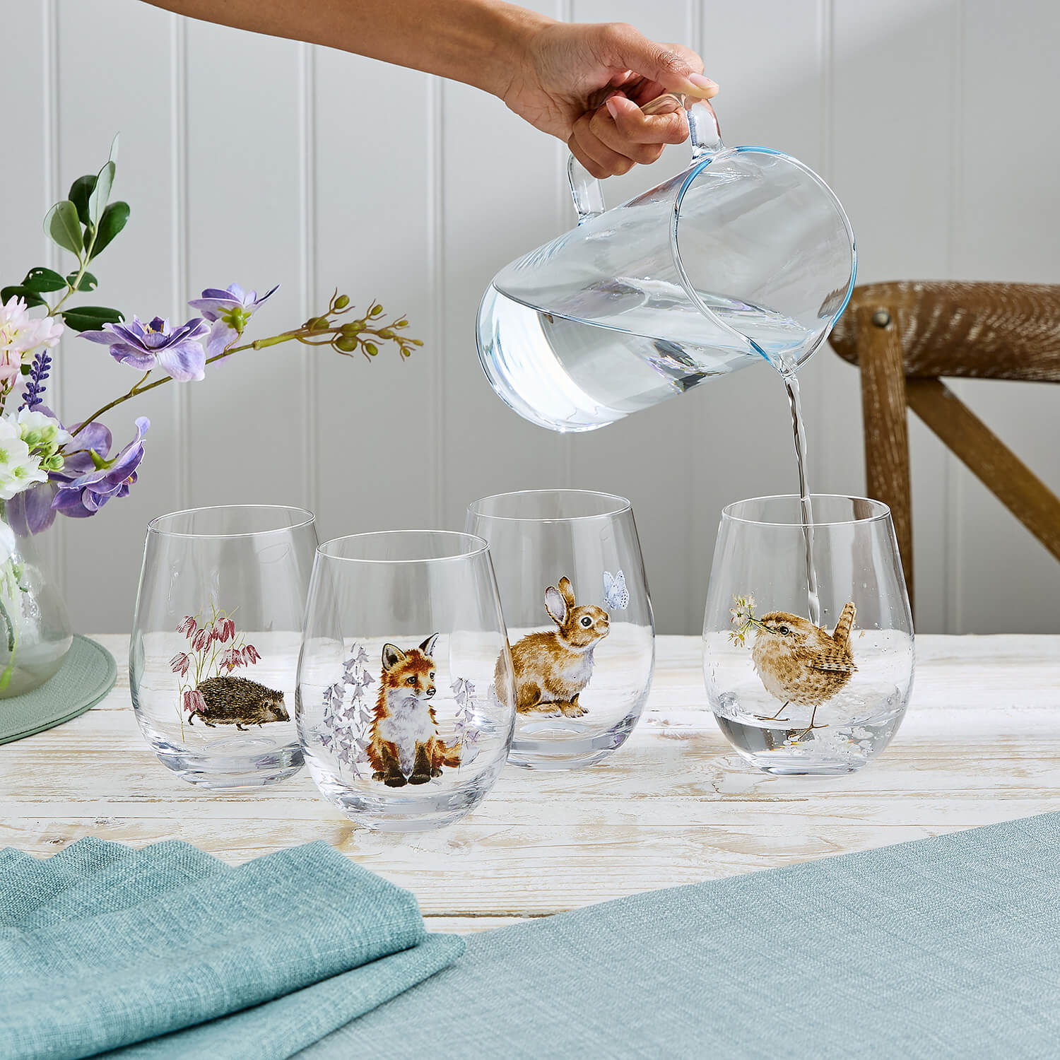 Wrendale Designs by Hannah Dale Set of 4 Animal Tumbler Glasses - Image 7