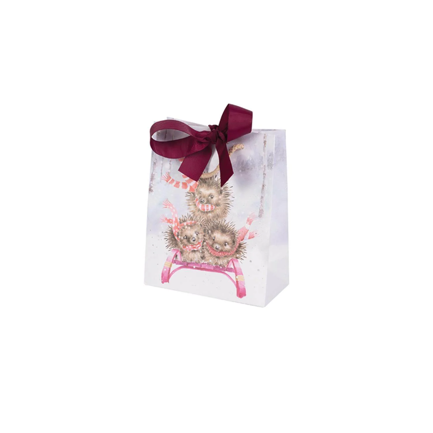 Wrendale Designs by Hannah Dale Small Christmas Gift Bag - Sledgehogs